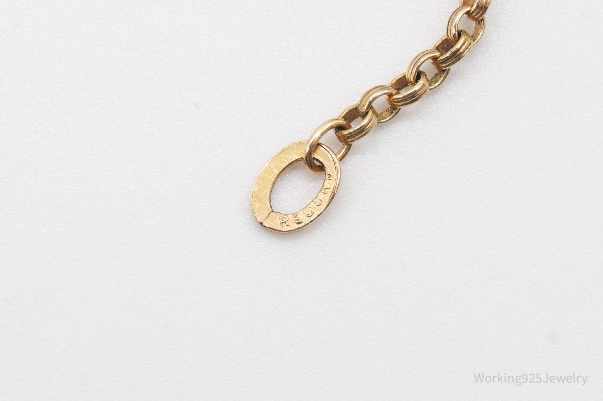 Antique 12K Gold Filled Sandstone Chain Link Necklace