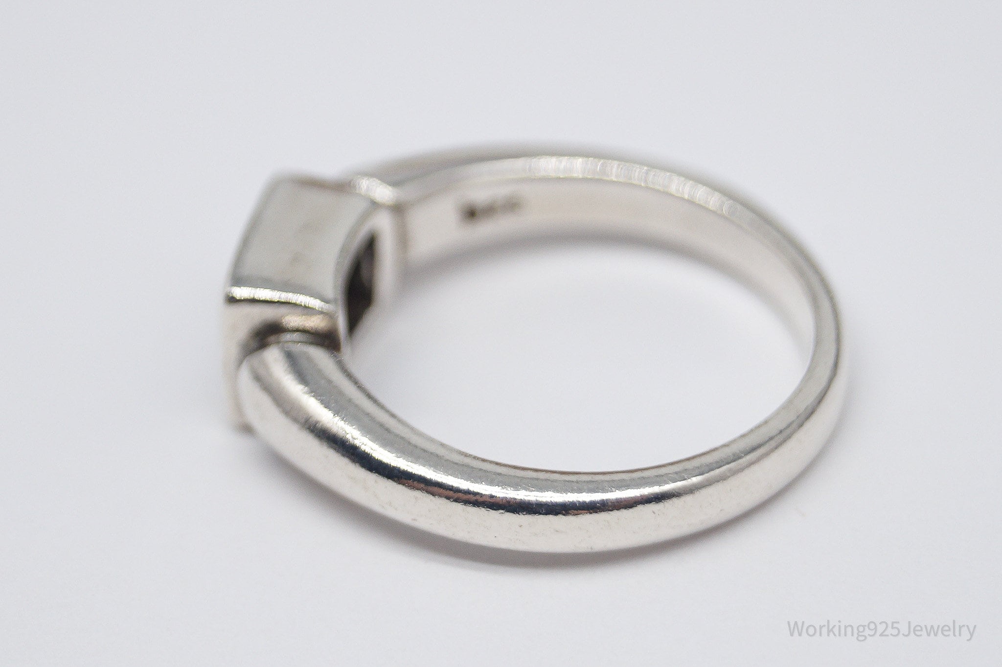 Vintage Blue Spinel Sterling Silver Ring - Size 7