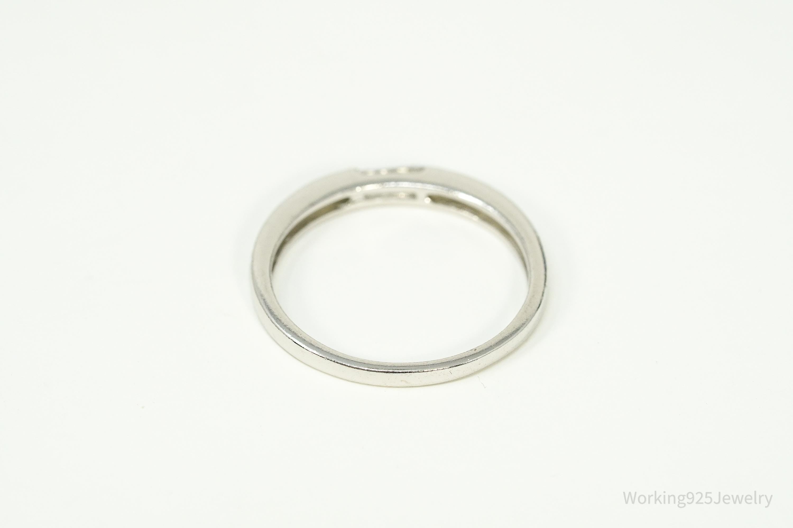 Vintage Cubic Zirconia Sterling Silver Band Ring - Size 9.25