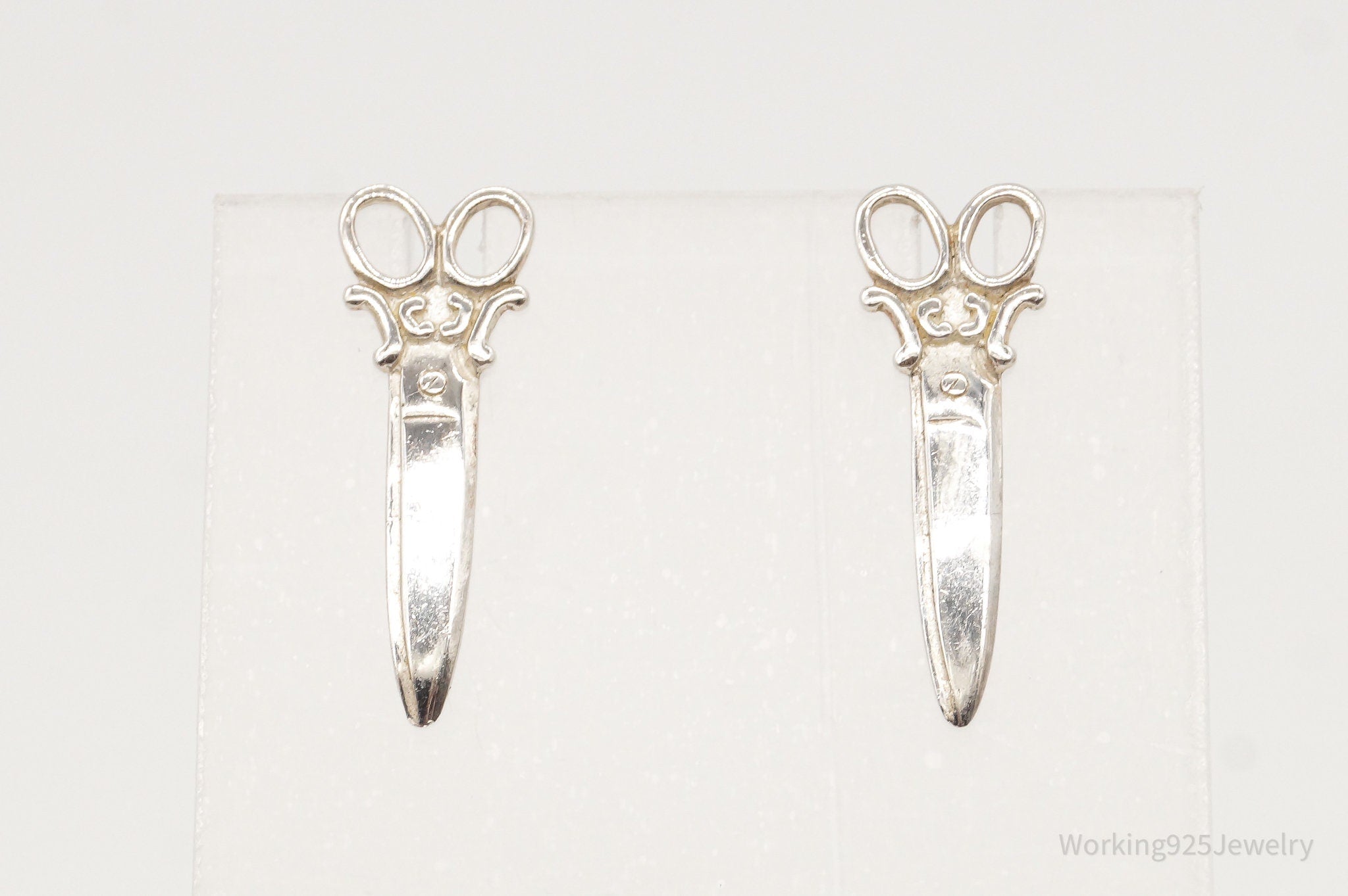 Vintage Scissors Sterling Silver Earrings