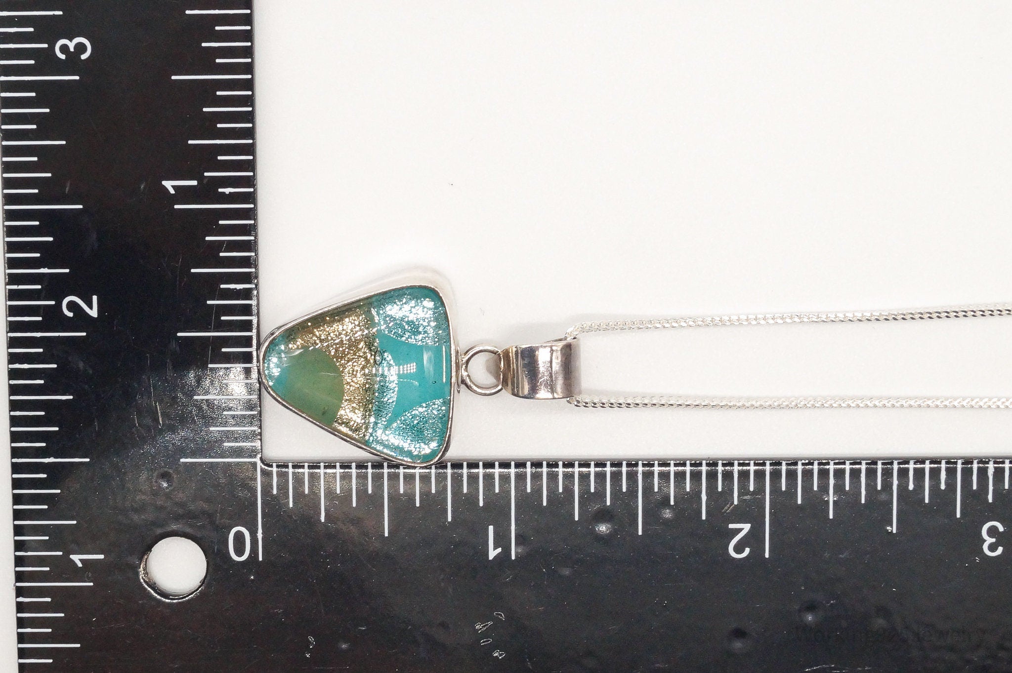 Vintage Dichroic Glass Sterling Silver Necklace