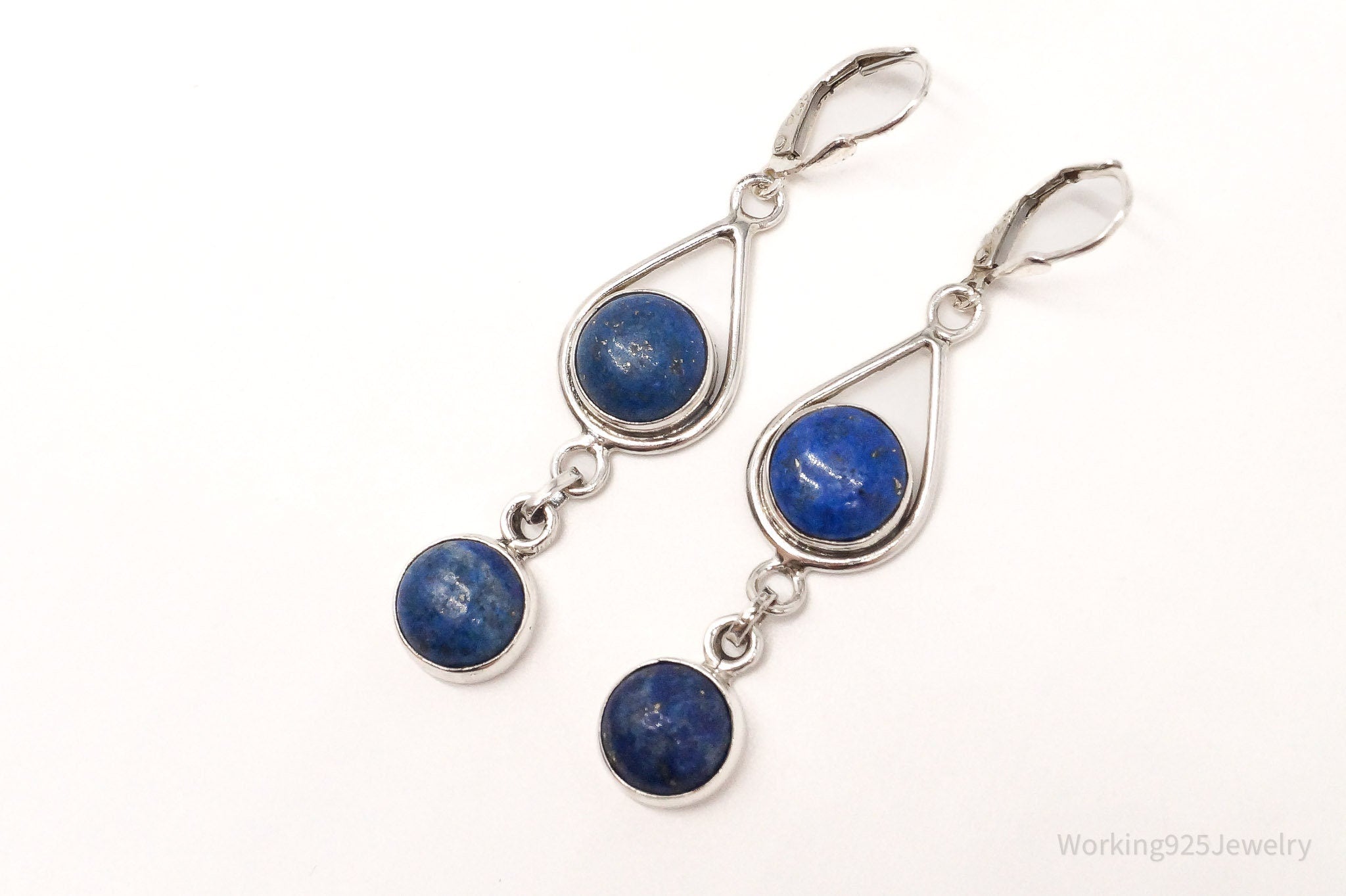 Vintage Lapis Lazuli Sterling Silver Earrings