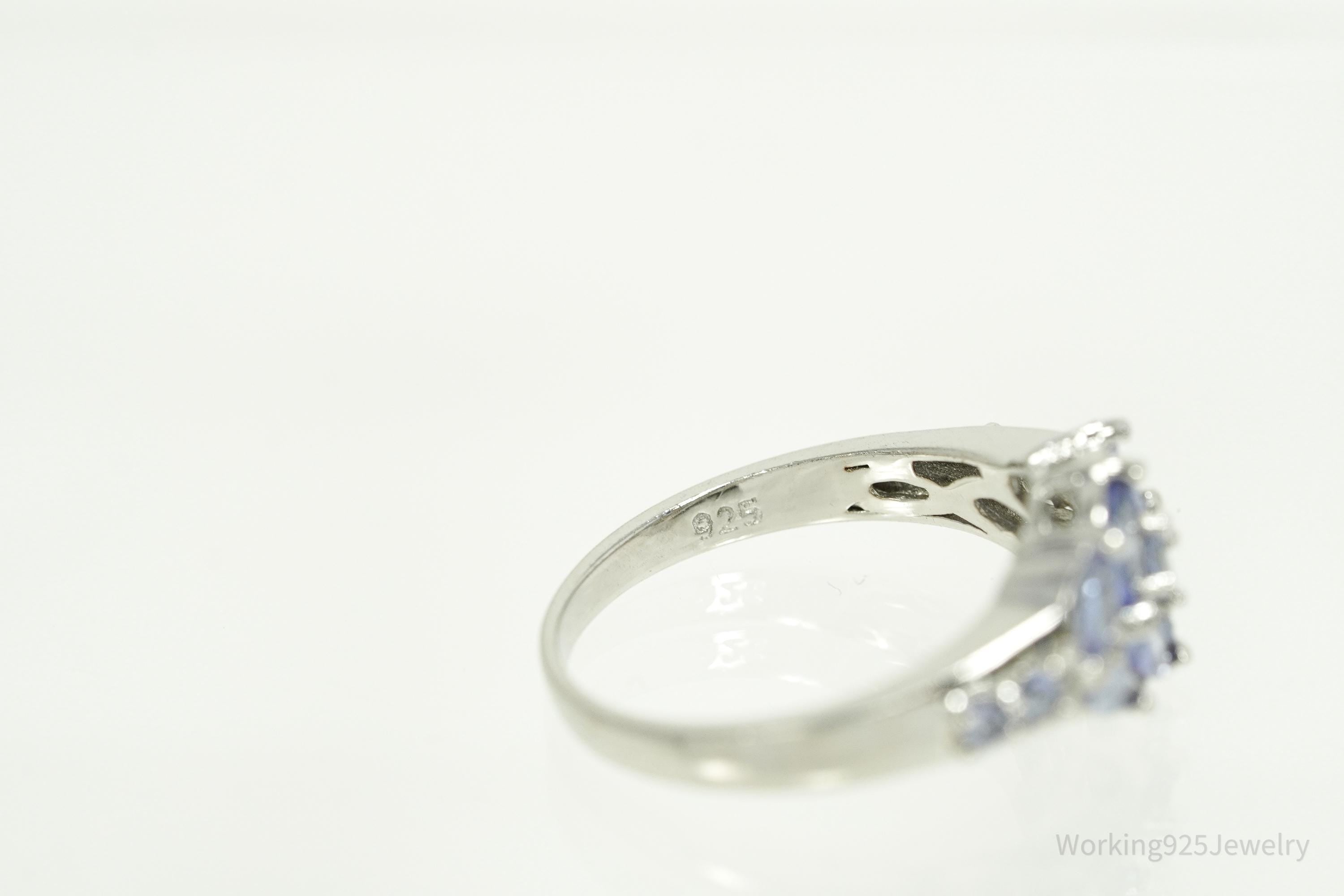 Vintage Designer STAUER Tanzanite Sterling Silver Ring - Size 6.25
