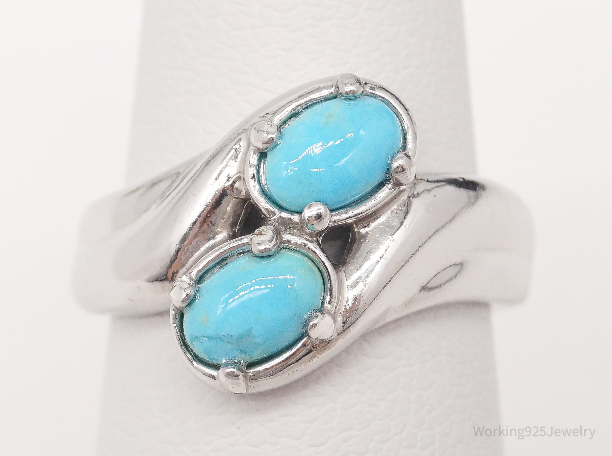 VTG Native Carolyn Pollack Relios Turquoise Sterling Silver Ring Size 5