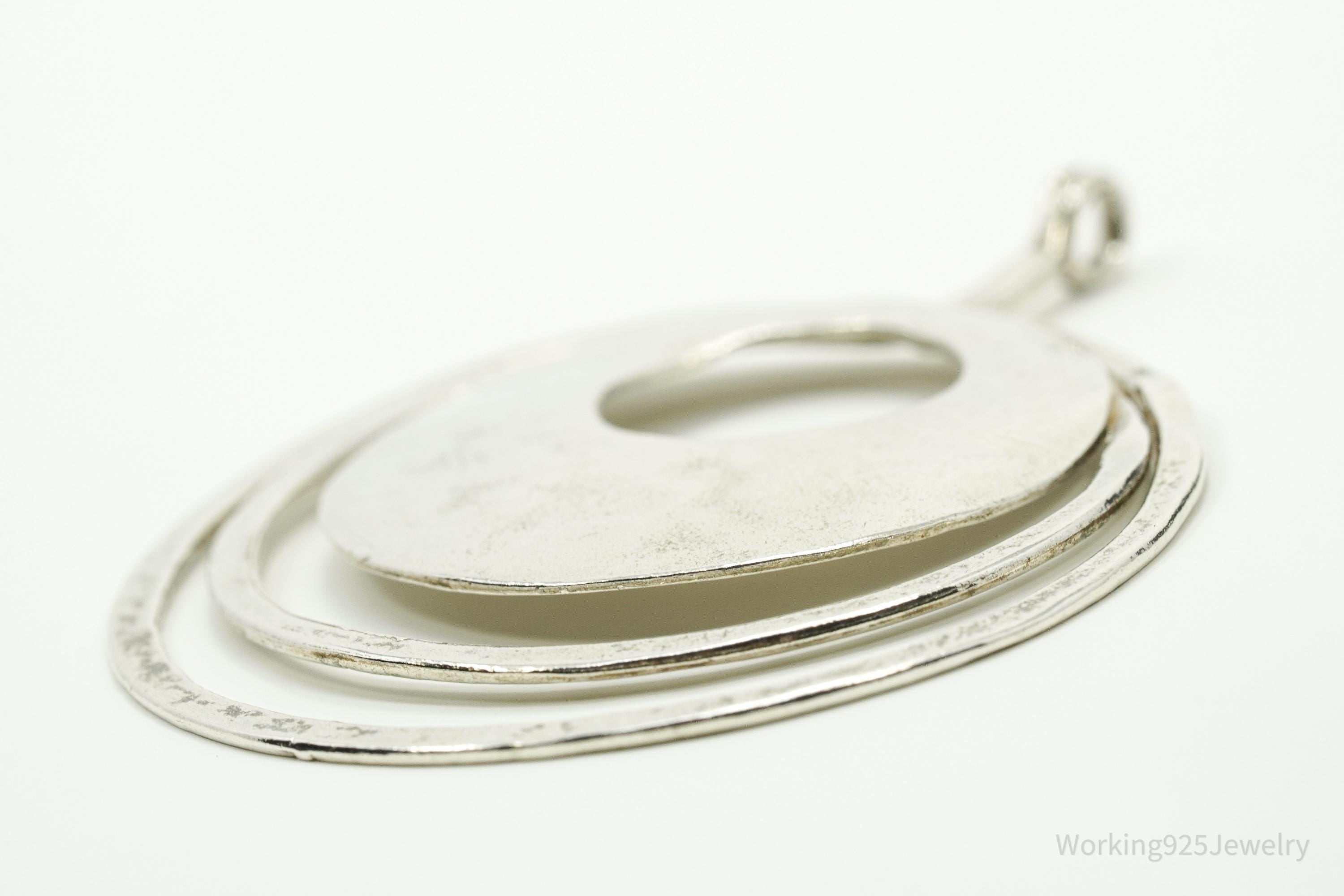 Silpada Retired "Perspectiva" Hammered Rings Sterling Silver Necklace Pendant