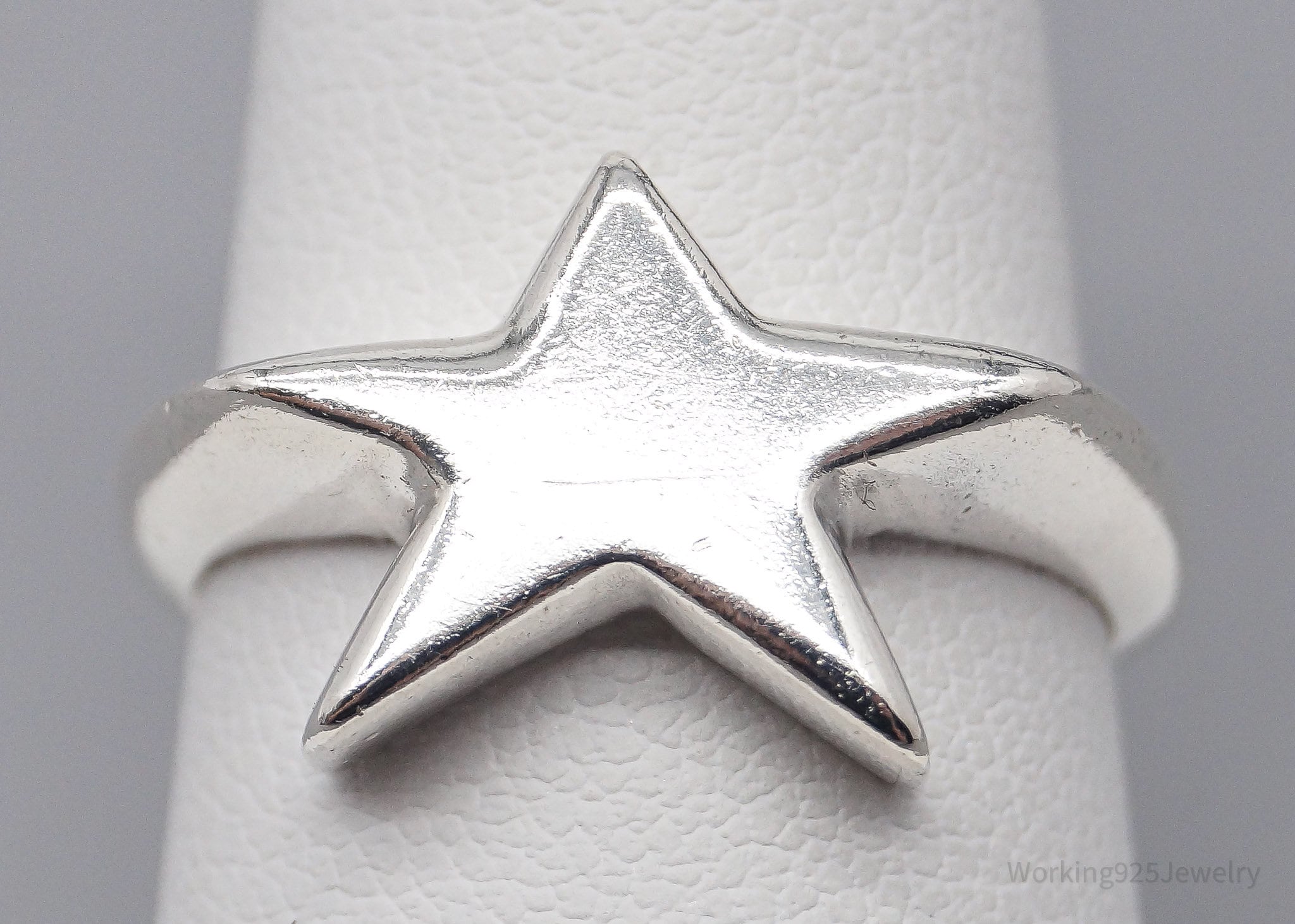 Vintage Star Sterling Silver Ring - Size 8