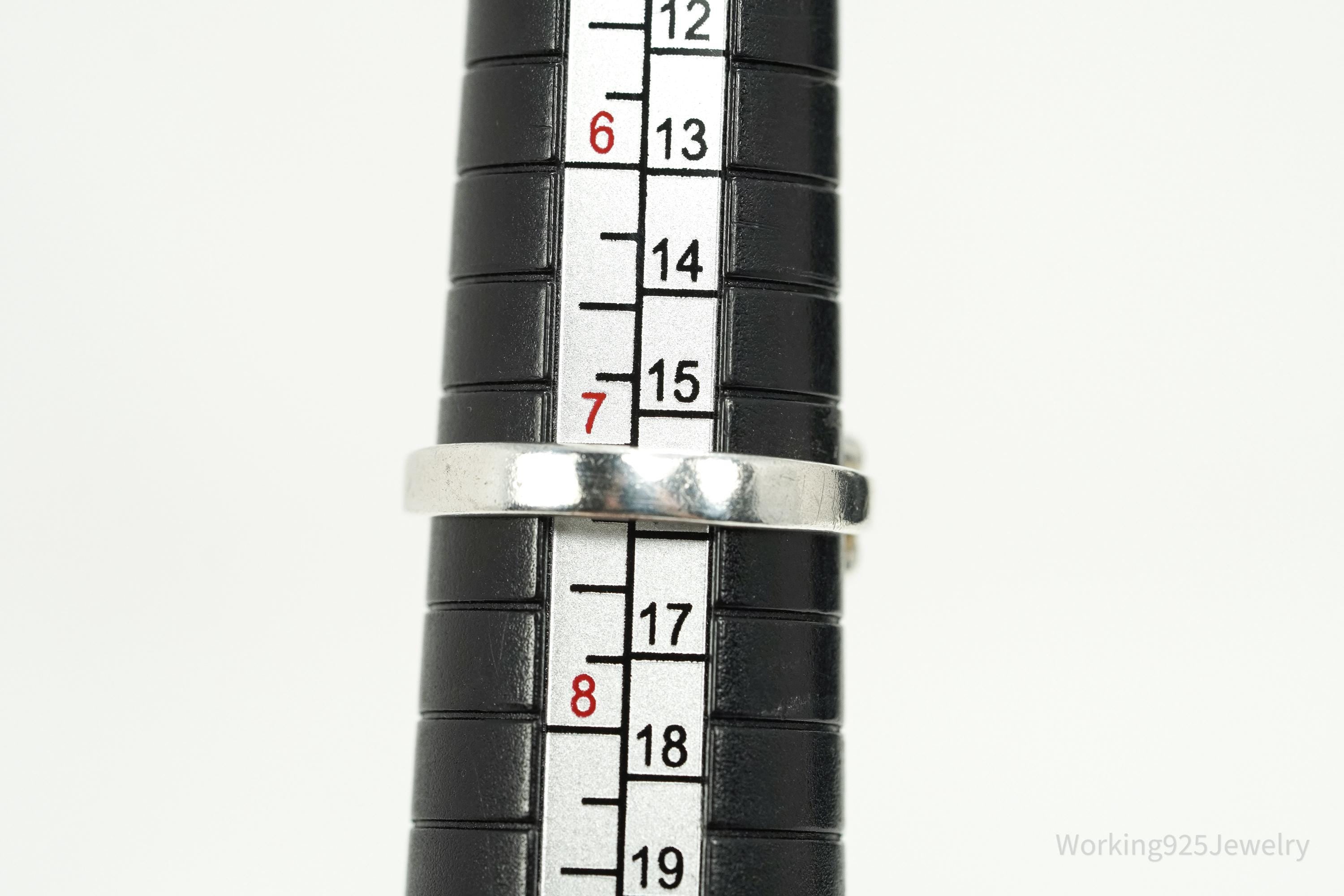 Vintage Purple Amethyst Sterling Silver Ring - Size 7.25