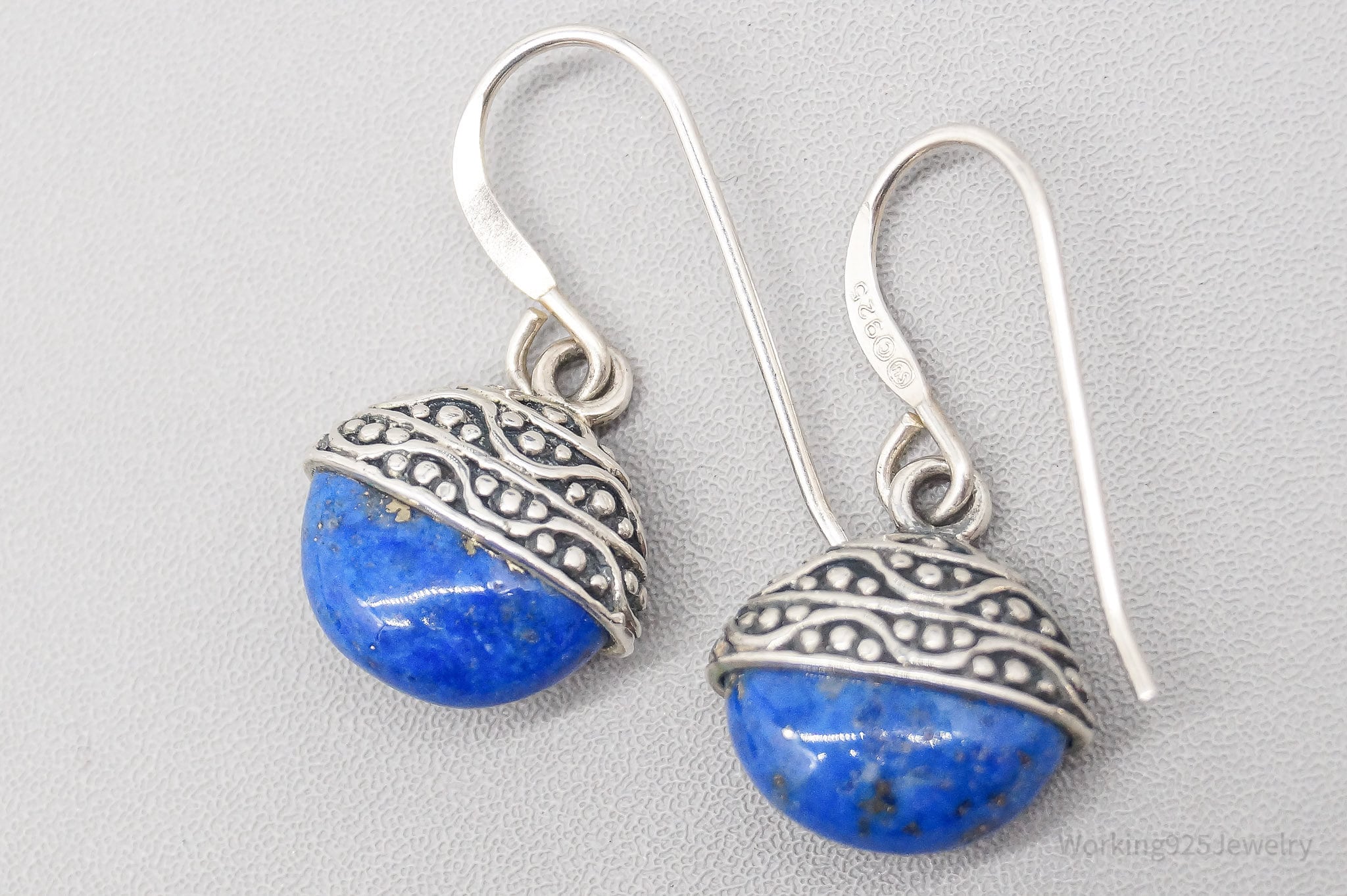 Vintage Blue Lapis Lazuli Southwestern Sterling Silver Earrings