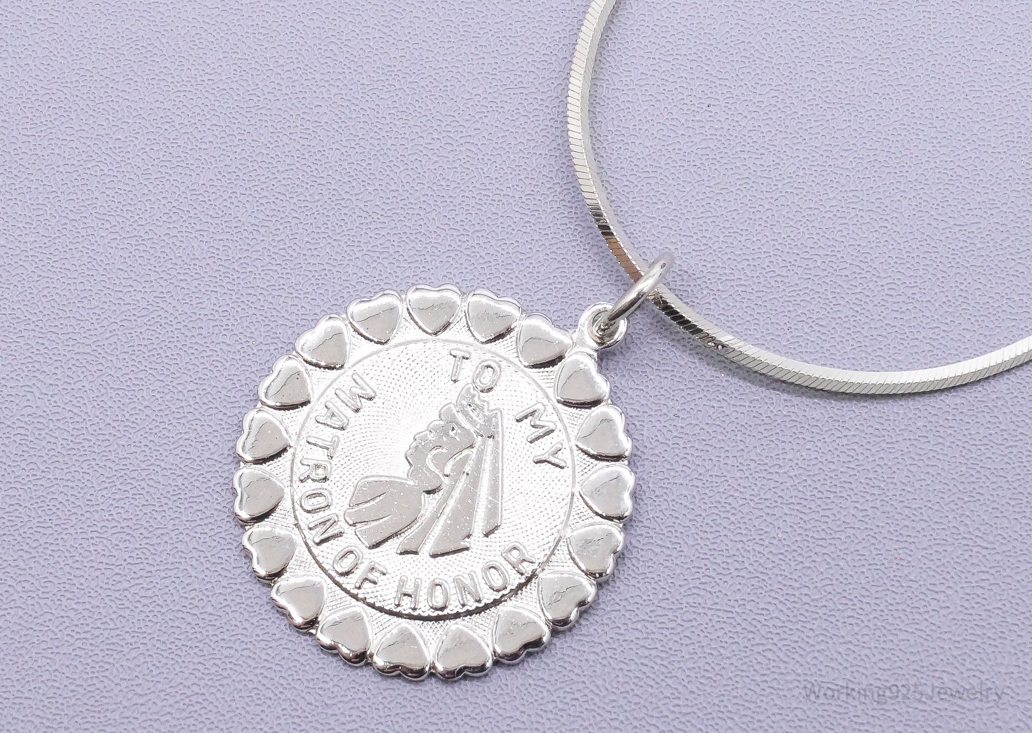 Vintage Maid Of Honor Sterling Silver Necklace 20"