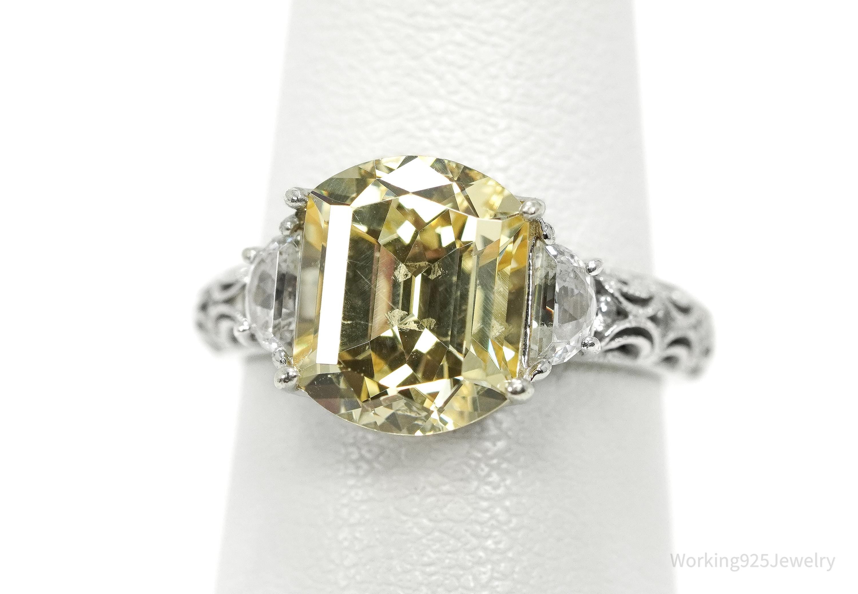 Vintage Designer TACORI Yellow & White Cubic Zirconia Sterling Silver Ring - Size 6.25