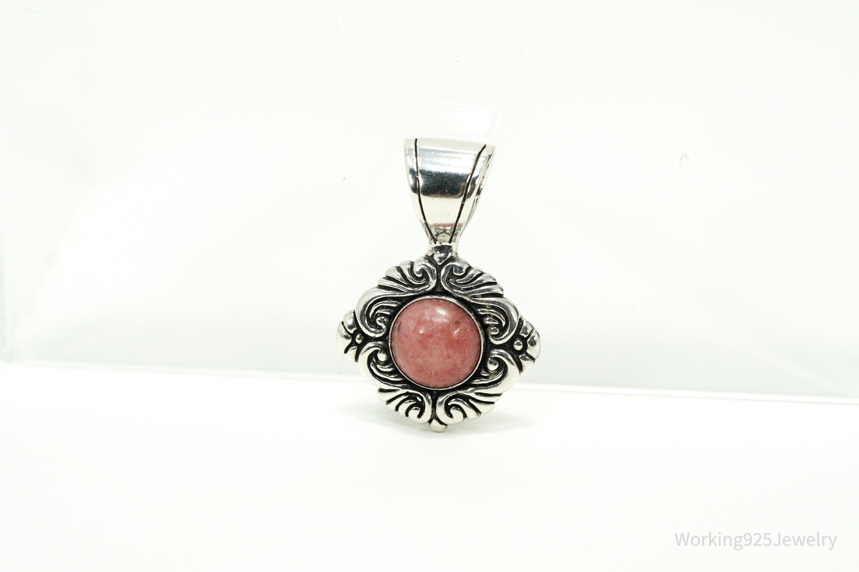 Vintage Native Carolyn Pollack Rhodonite Sterling Silver Pendant