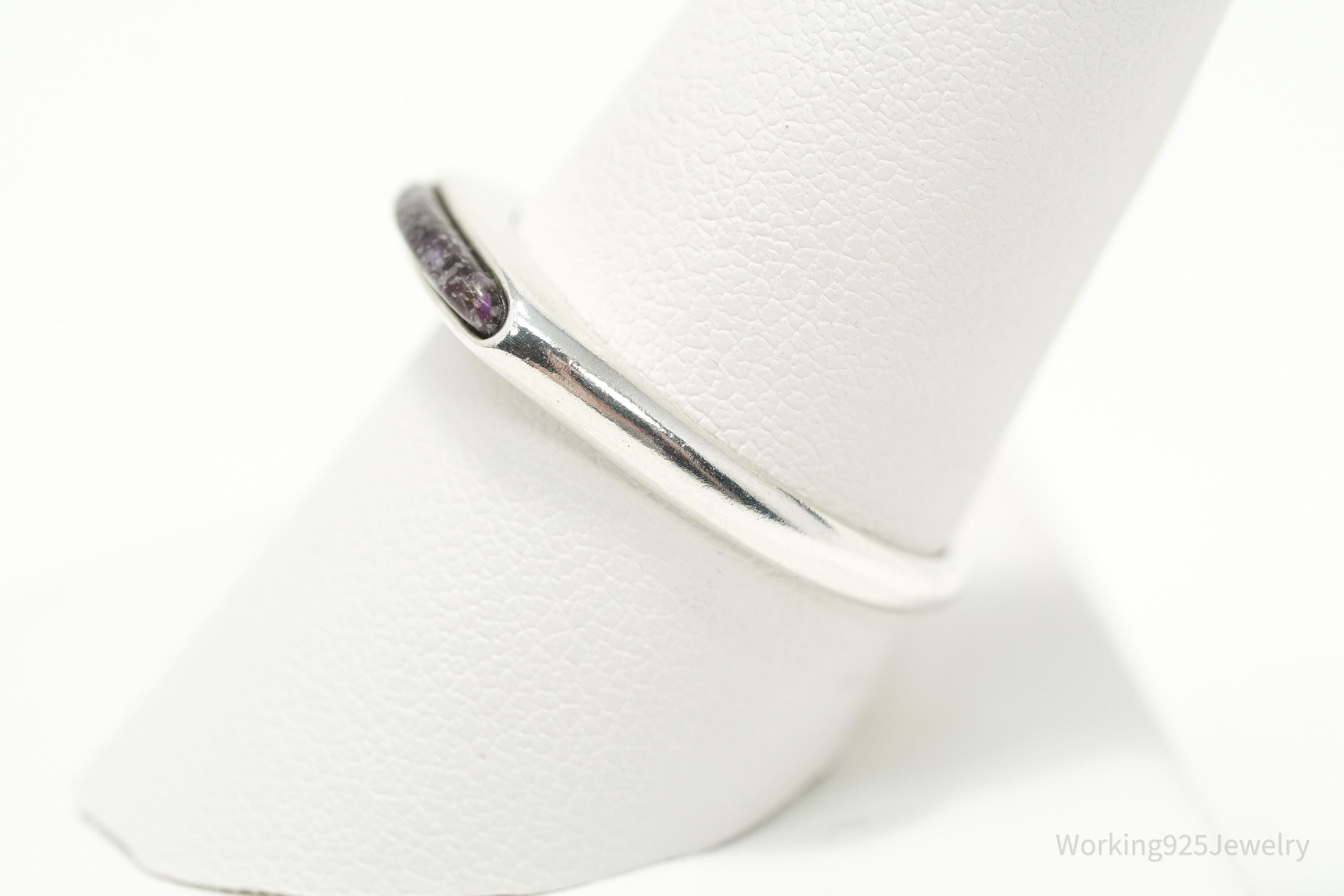 Vintage Native Designer Carolyn Pollack Crushed Amethyst Sterling Silver Ring - Size 9.25