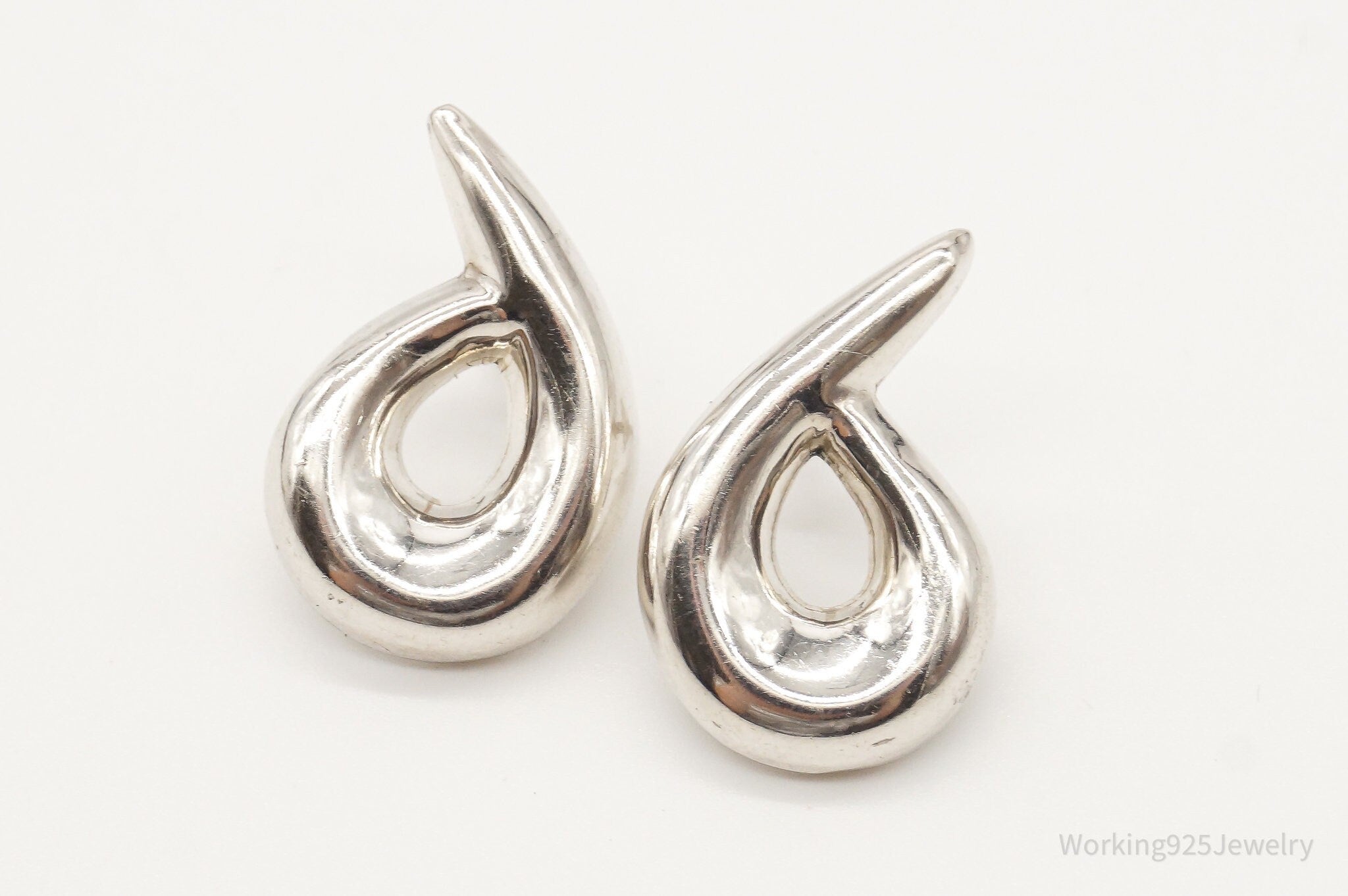 Vintage Mexico Modernist Sterling Silver Earrings