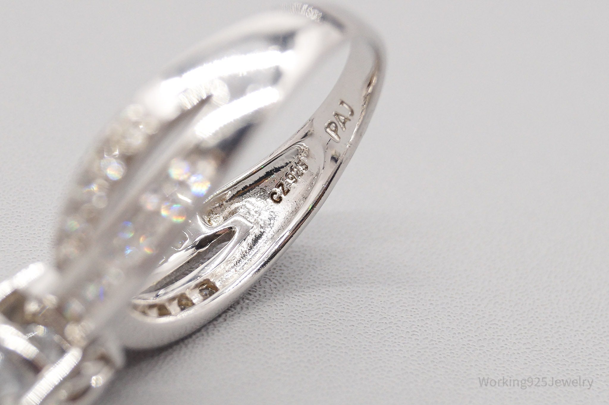 JTV PAJ Cubic Zirconia Sterling Silver Ring - Size 9.75