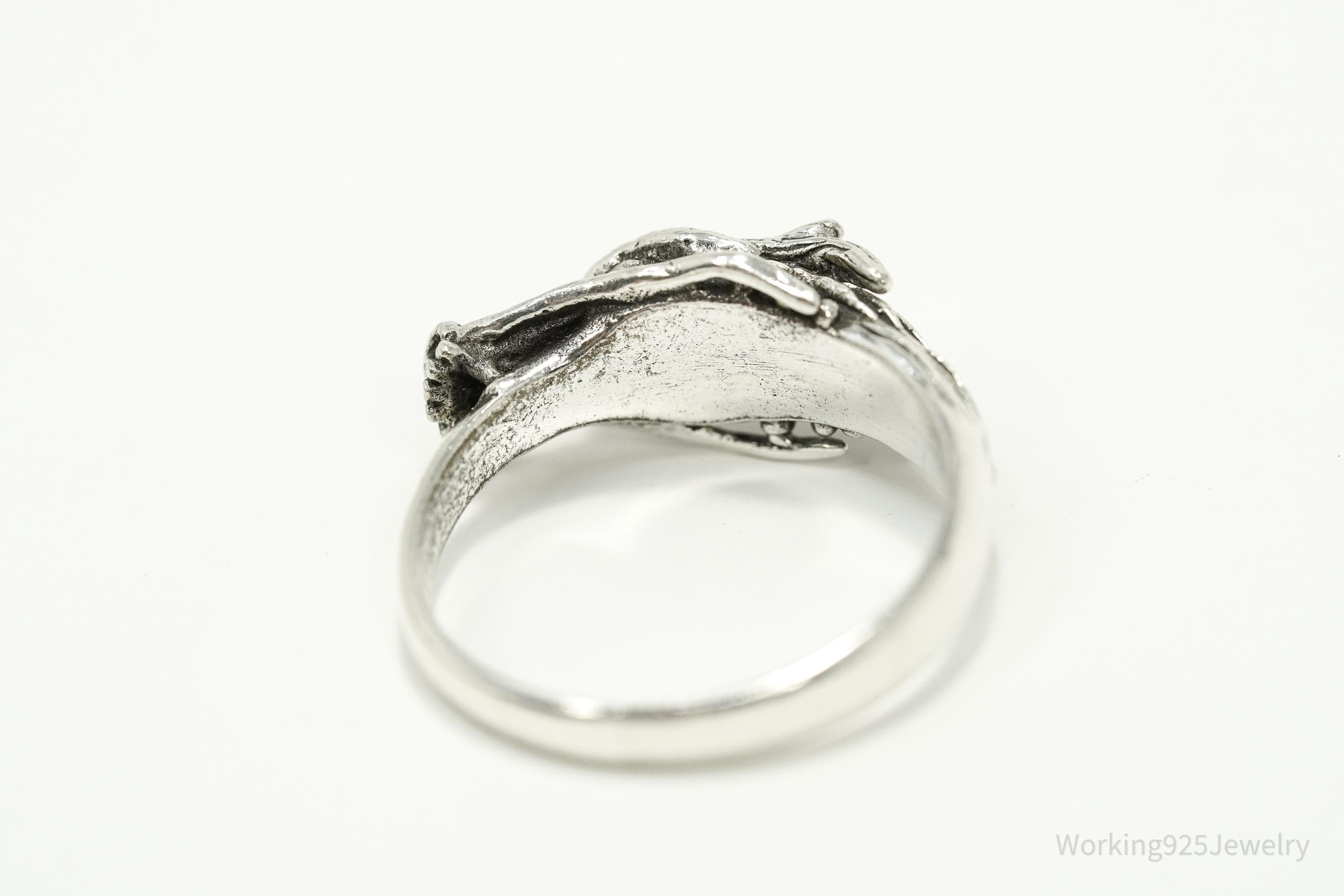 Vintage Dragon Head Sterling Silver Ring - Size 10.25