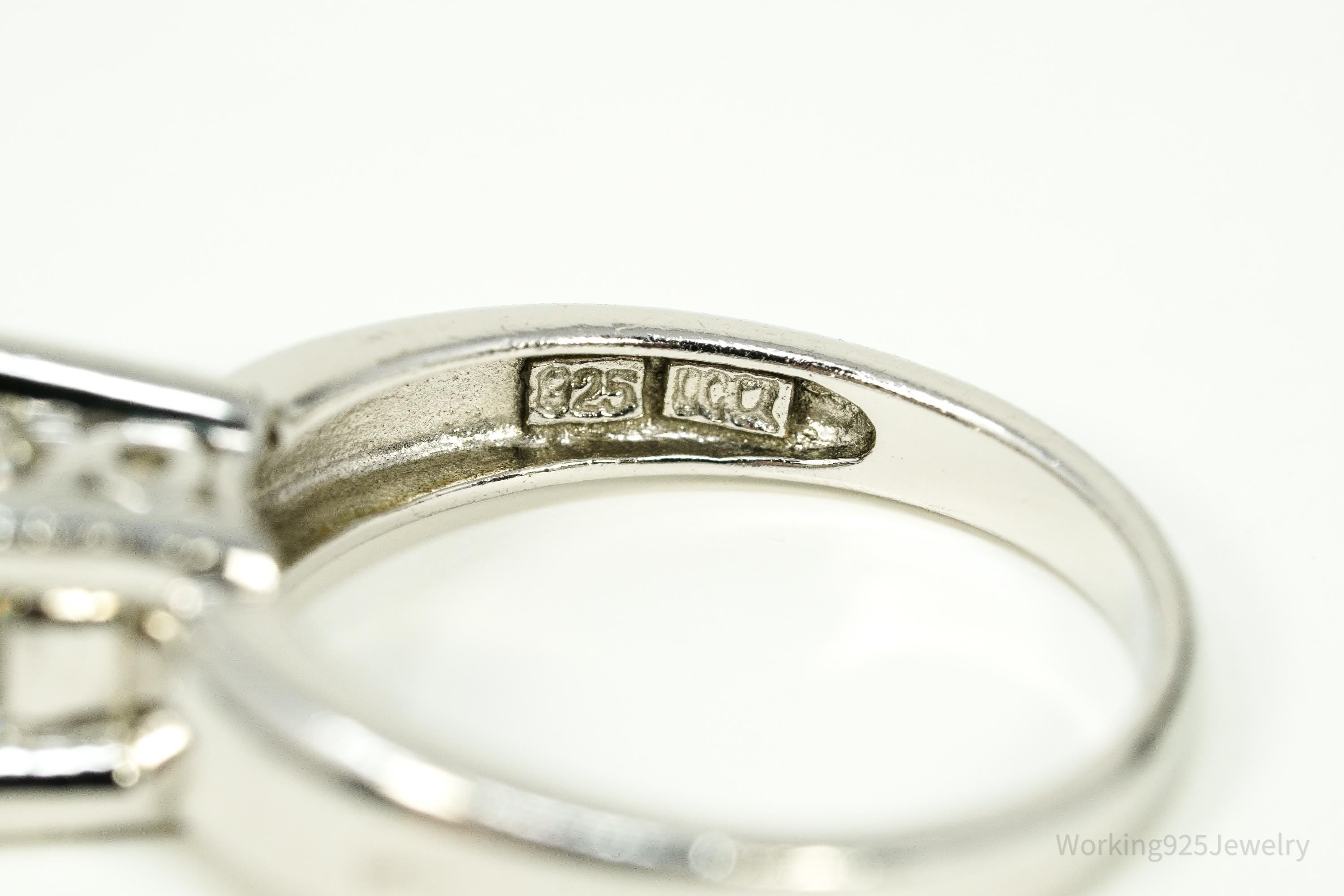 Vintage Diamonique Cubic Zirconia Sterling Silver Ring Size 8