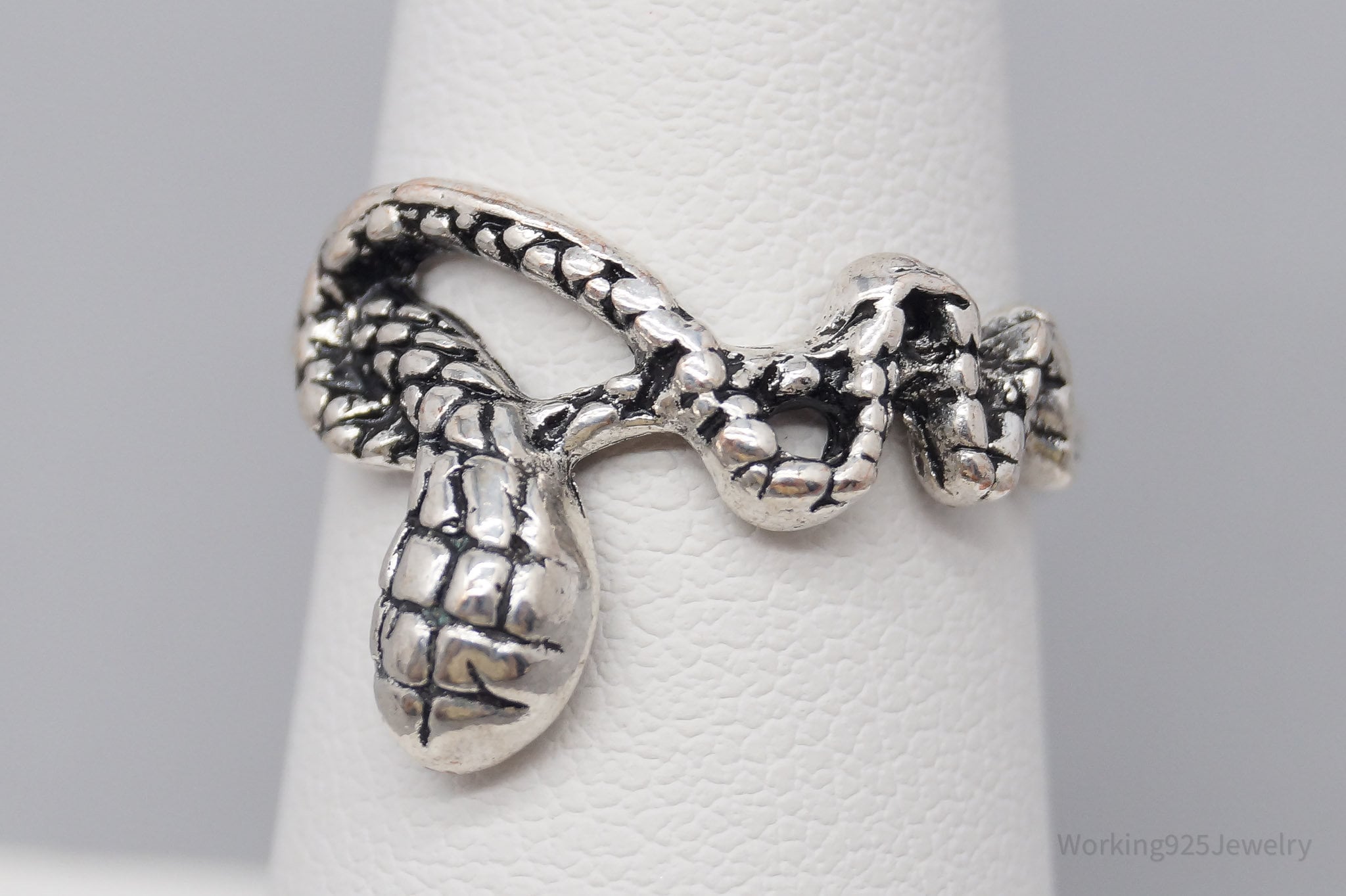 Vintage Silver Snake Ring - Size 6.5