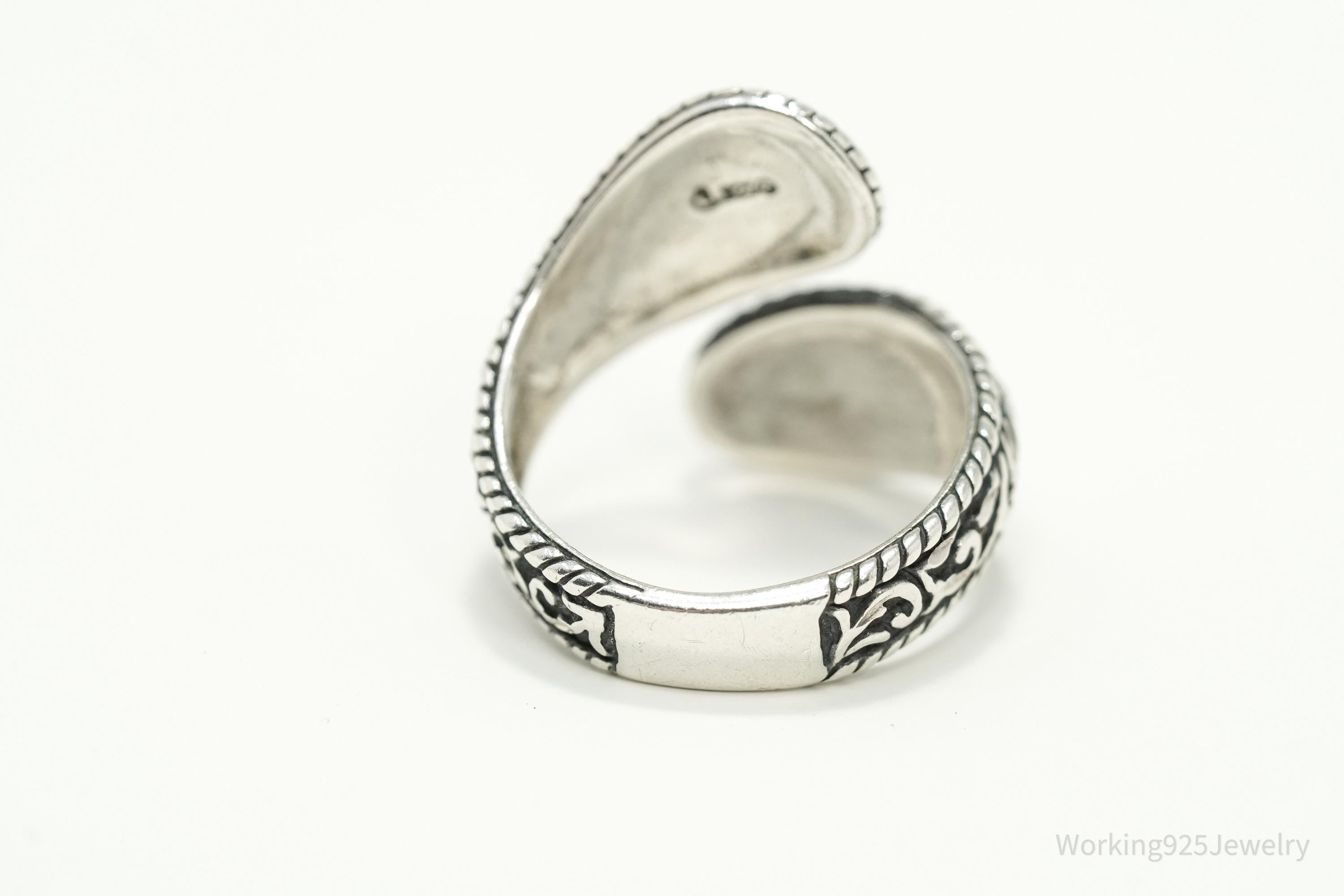 Vintage Native Designer Carolyn Pollack Relios Sterling Silver Wrap Ring - Size 10.75