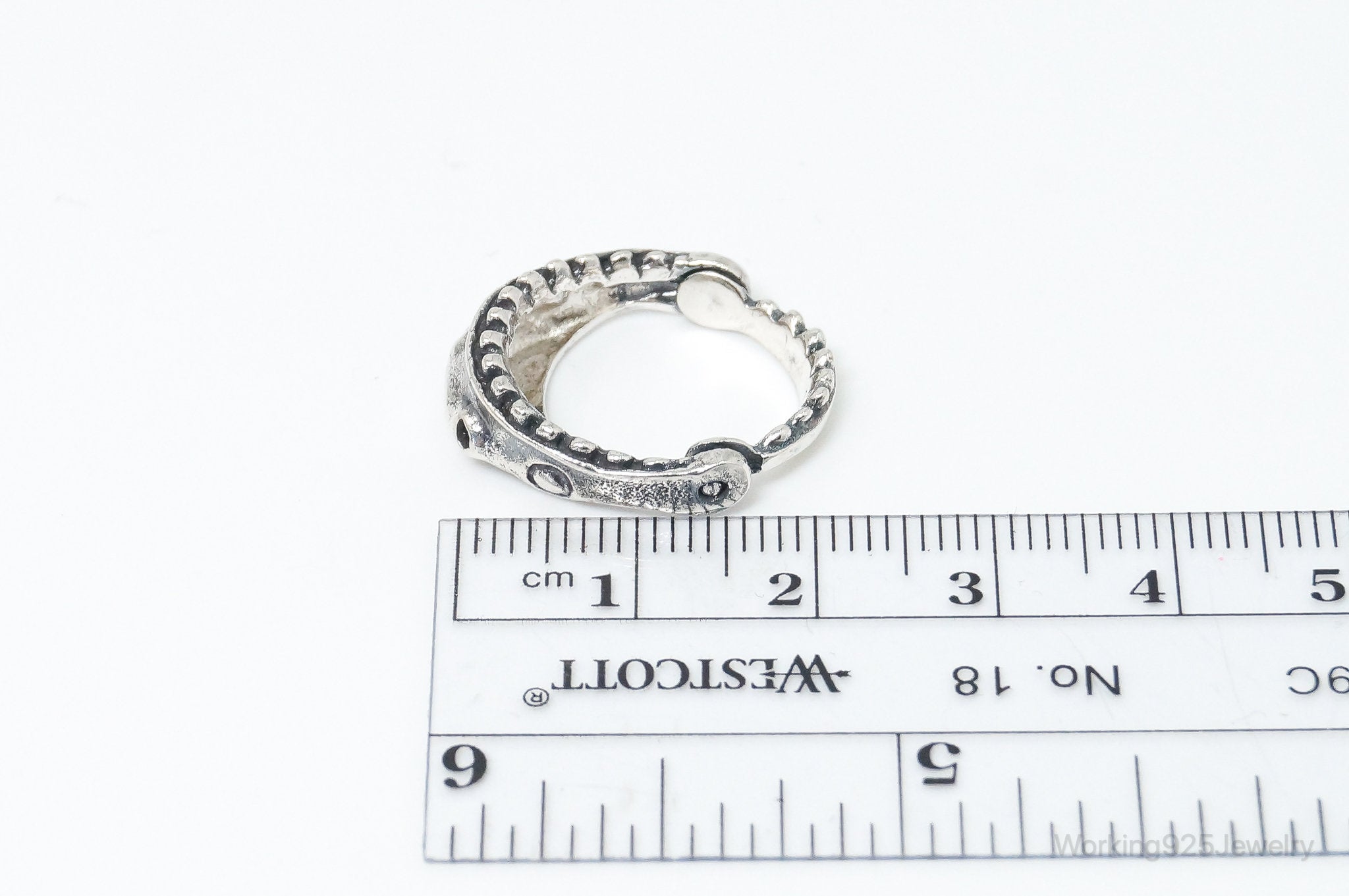 Vintage Shark Sterling Silver Ring - Size 4