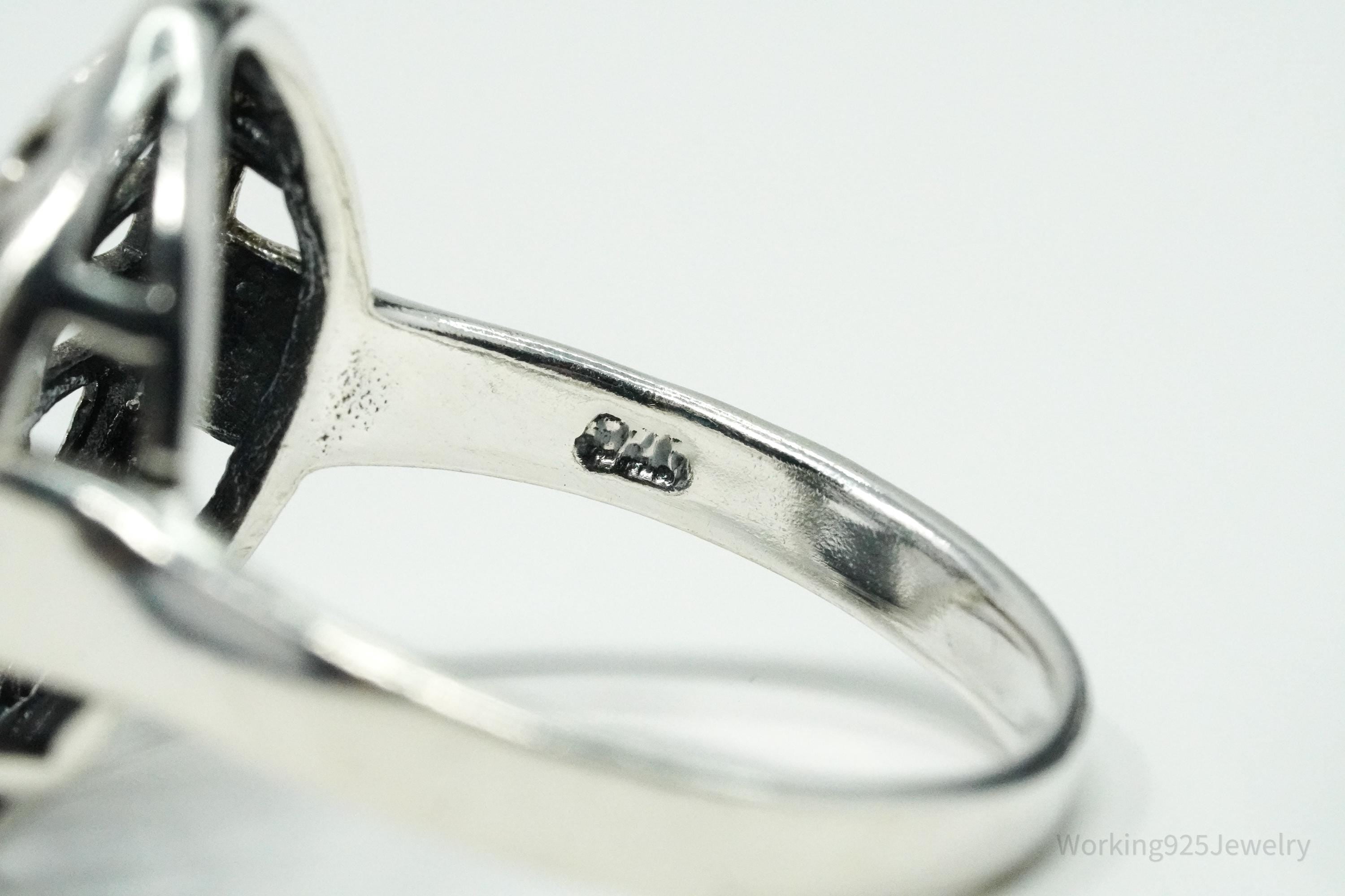 Vintage Tree Of Life Sterling Silver Ring - Size 11