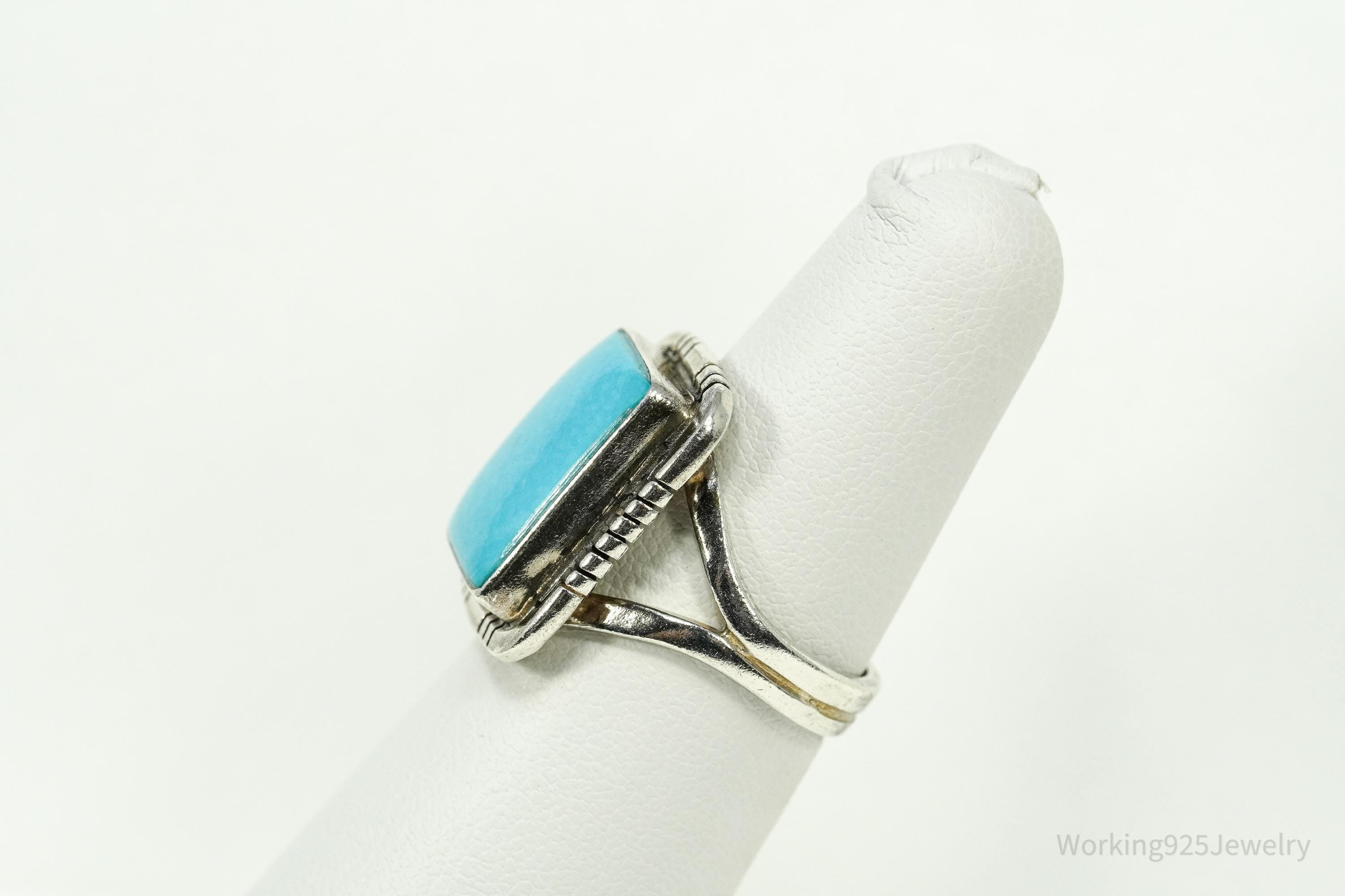 Vintage Native American Turquoise Sterling Silver Ring - Size 6