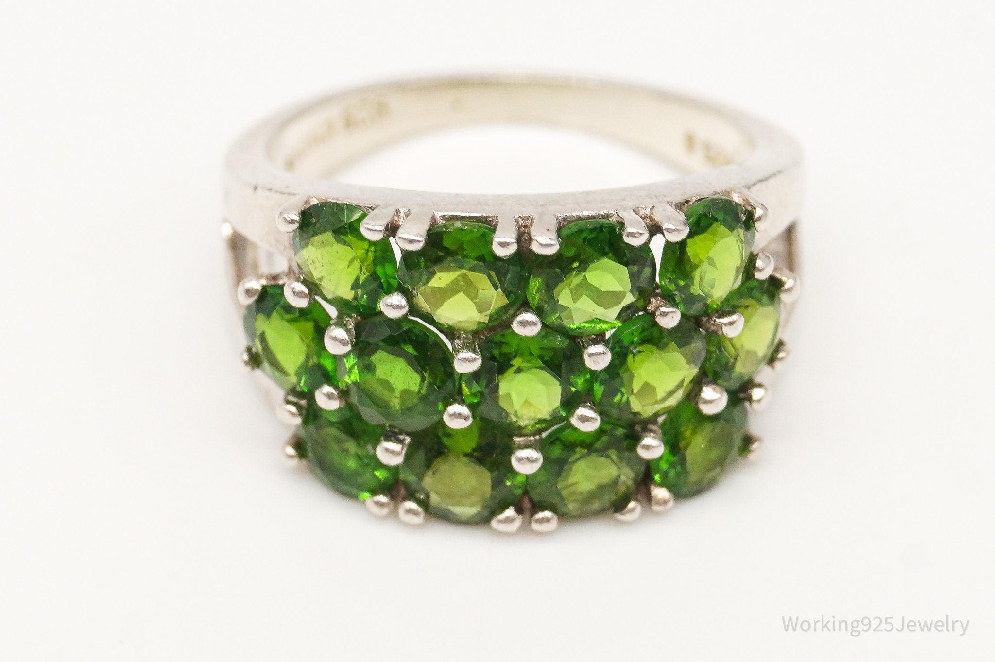 Vintage Peridot Sterling Silver Ring - Size 6