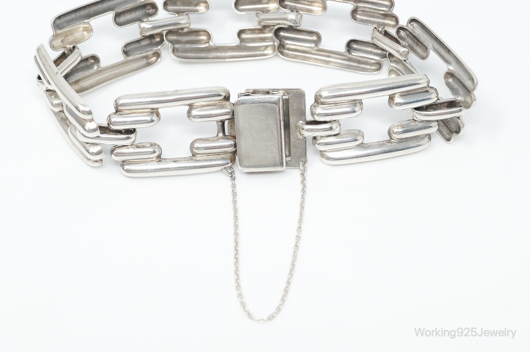 Vintage Modernist DRGM 835 Silver Link Bracelet