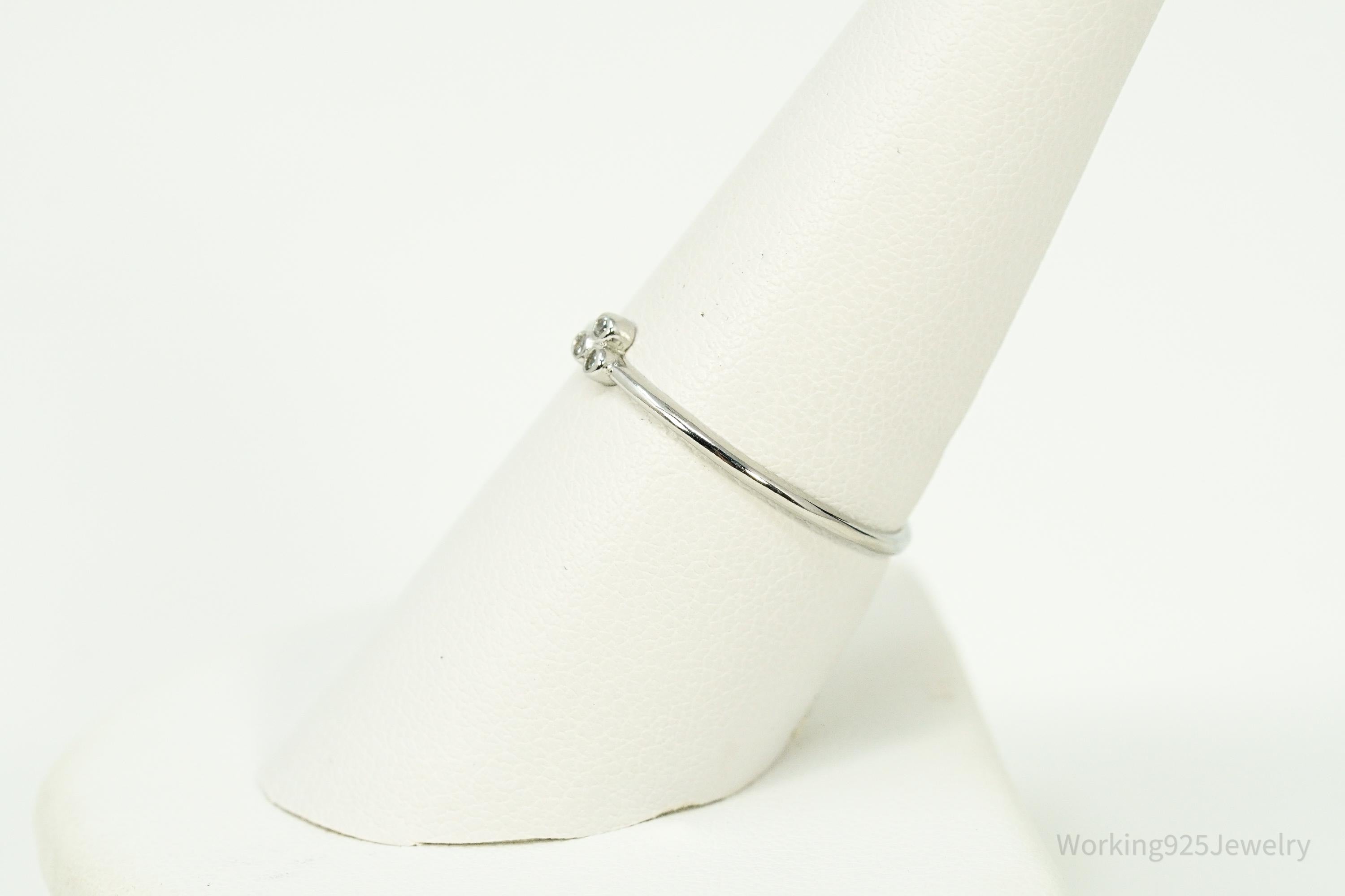 Vintage Cubic Zirconia Sterling Silver Ring Size 8.25