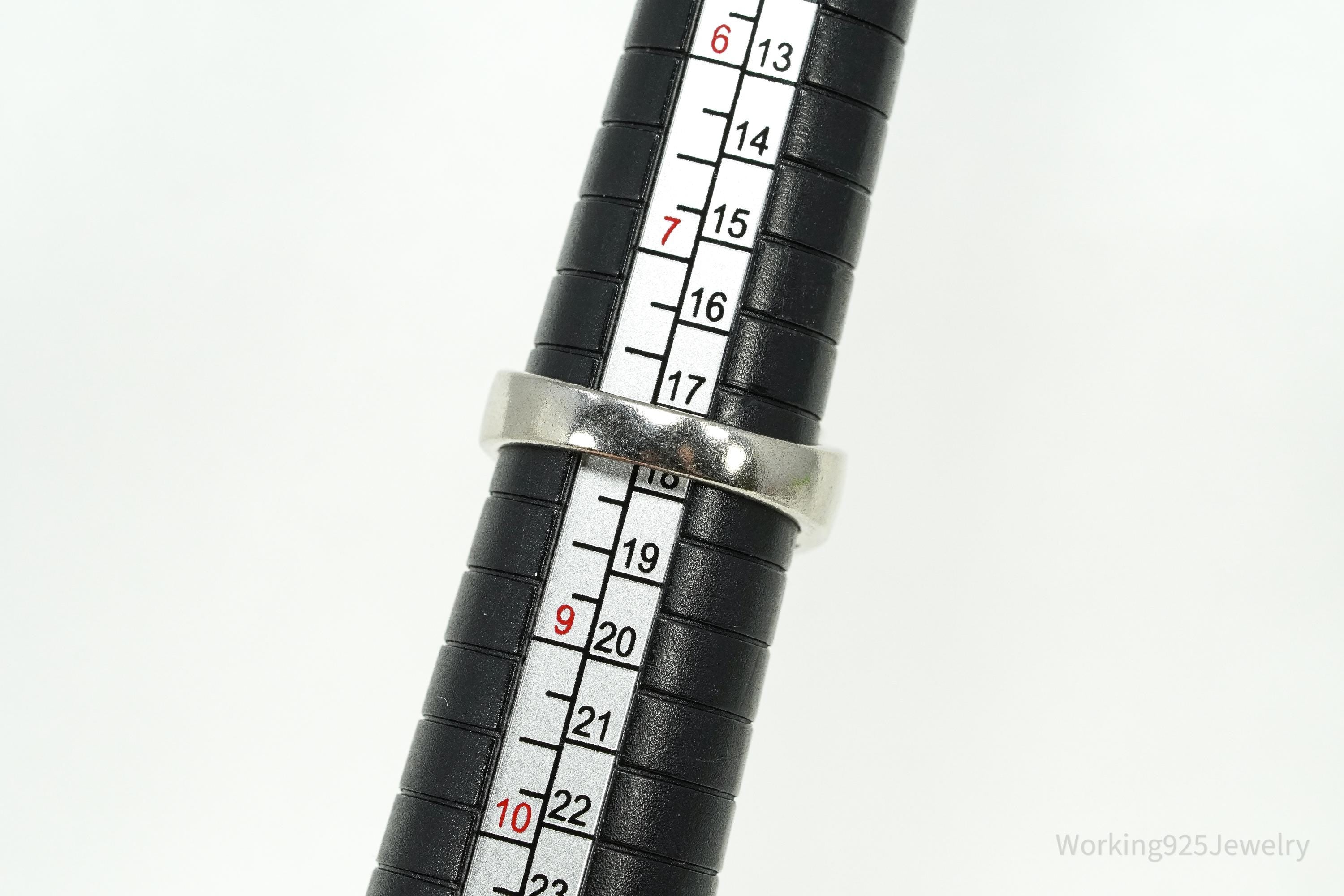 Vintage Large Lemon Citrine Sterling Silver Ring - Size 8