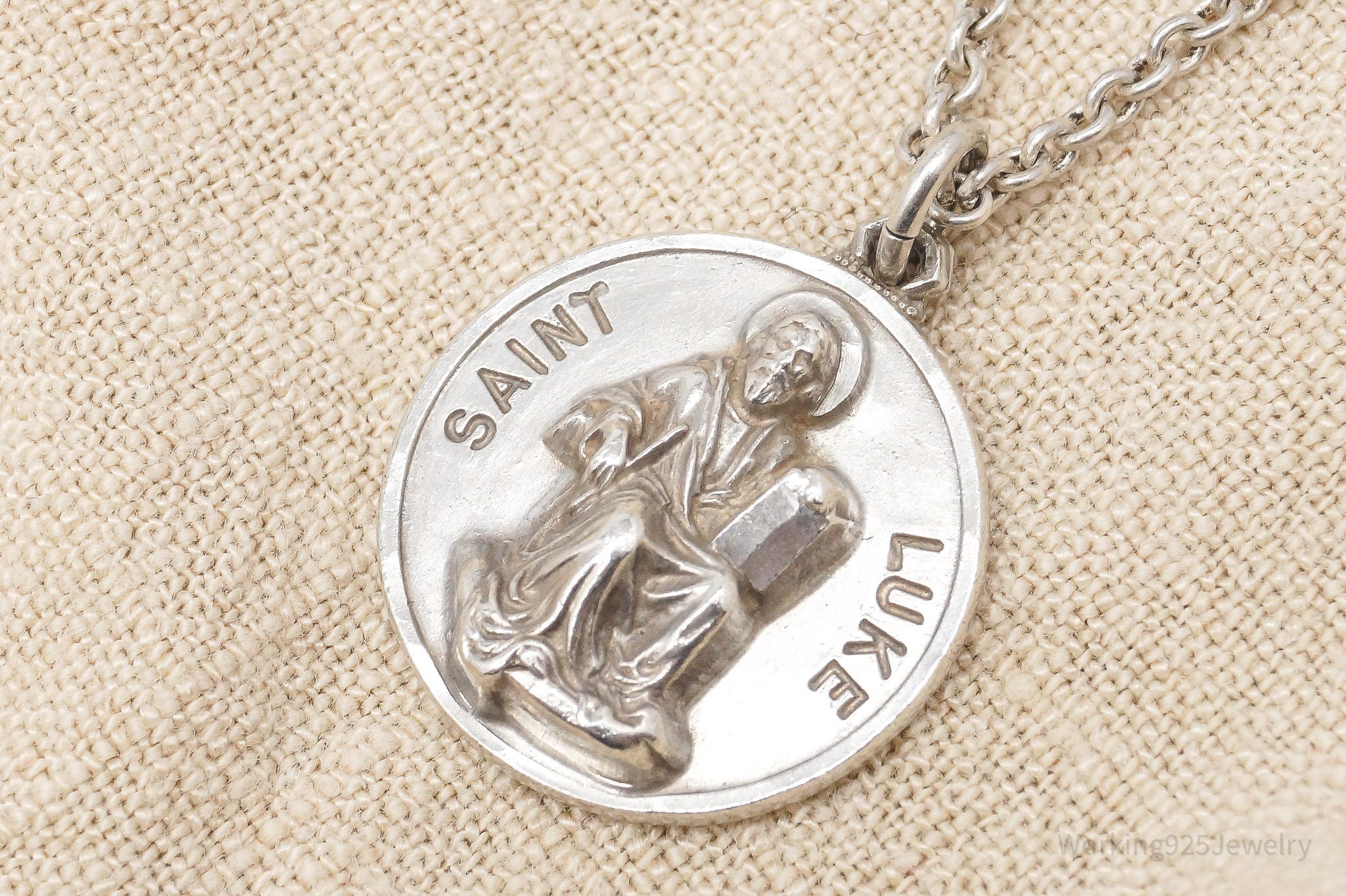 ATQ VTG Creed Saint Luke Sterling Silver Necklace - 16"