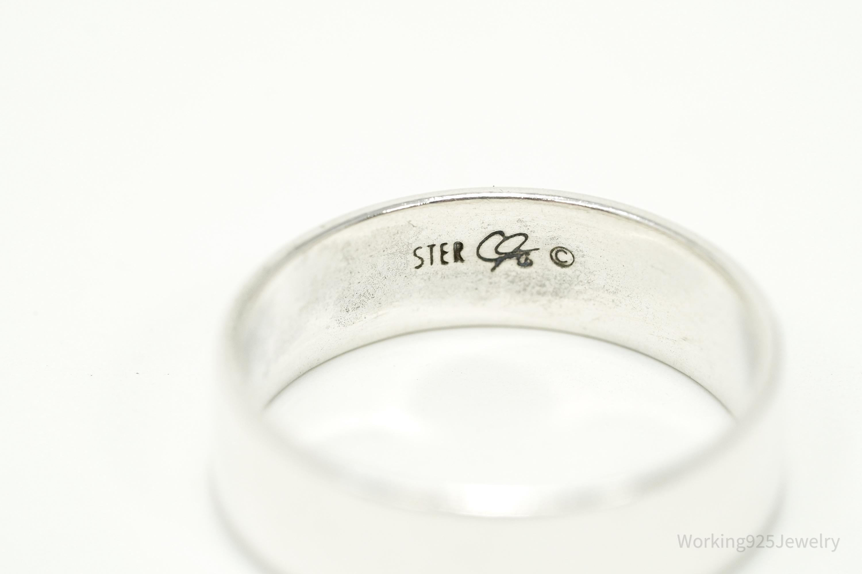 Vintage Native Designer Carolyn Pollack Sterling Silver Band Ring - Size 8.25