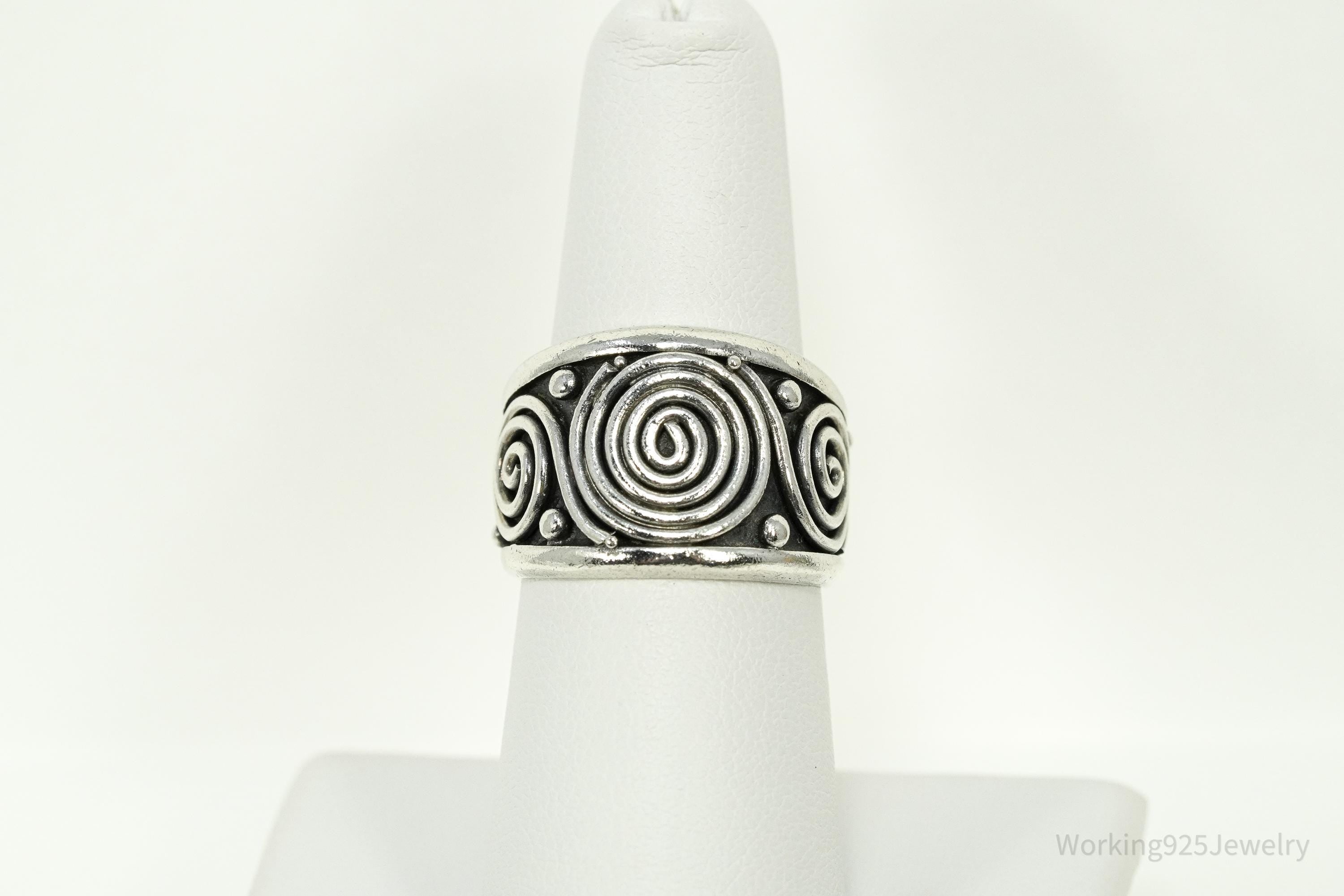 Vintage BA Suarti Bali Swirls Sterling Silver Ring Size 7.25