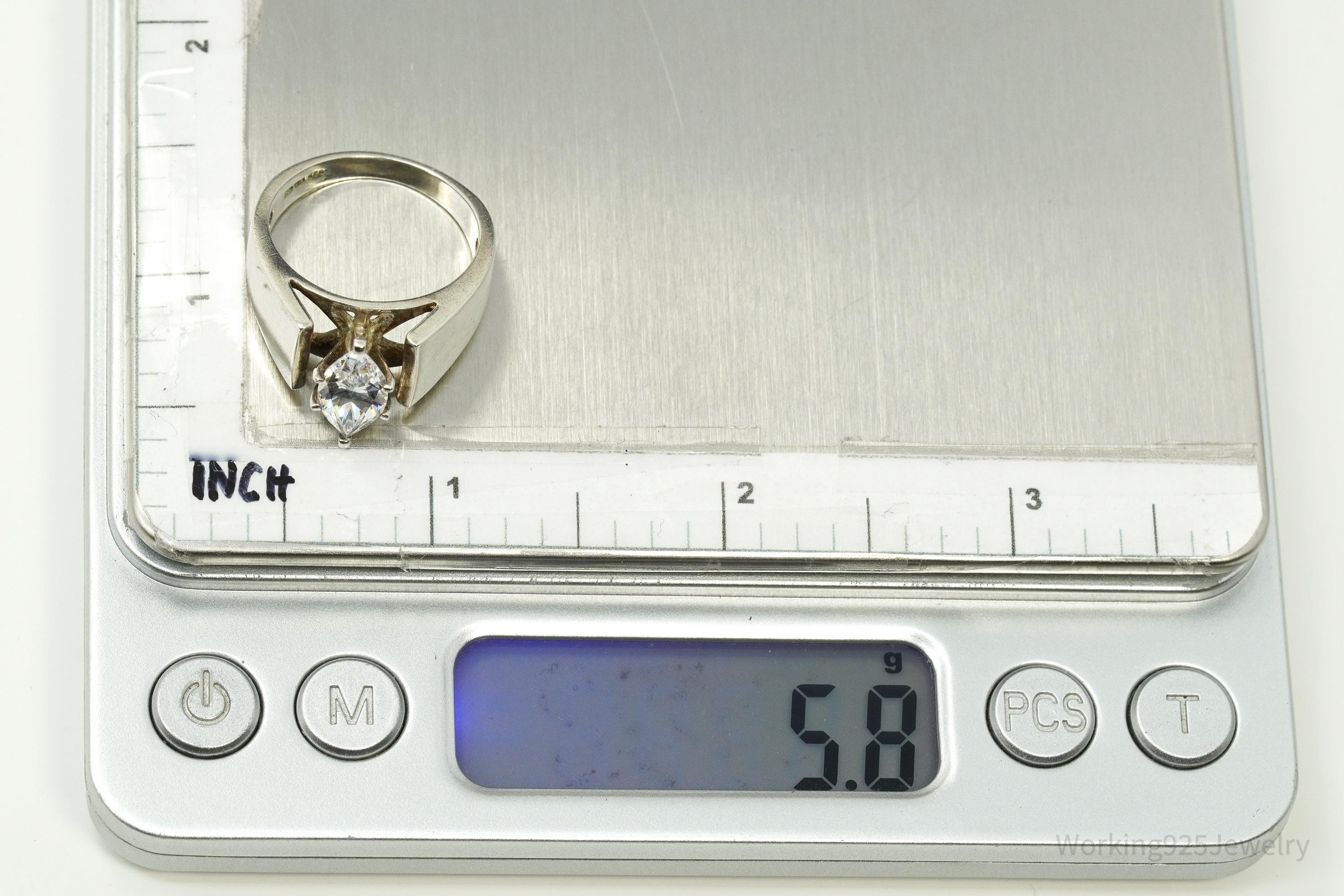 Vintage Diamonique DQCZ Sterling Silver Ring - Size 8