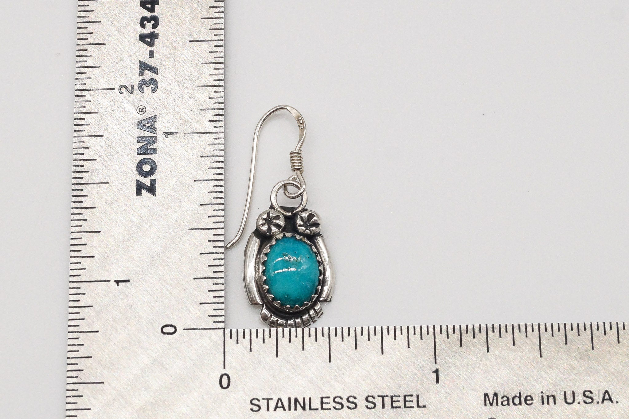 Vintage Native American Turquoise Sterling Silver Earrings