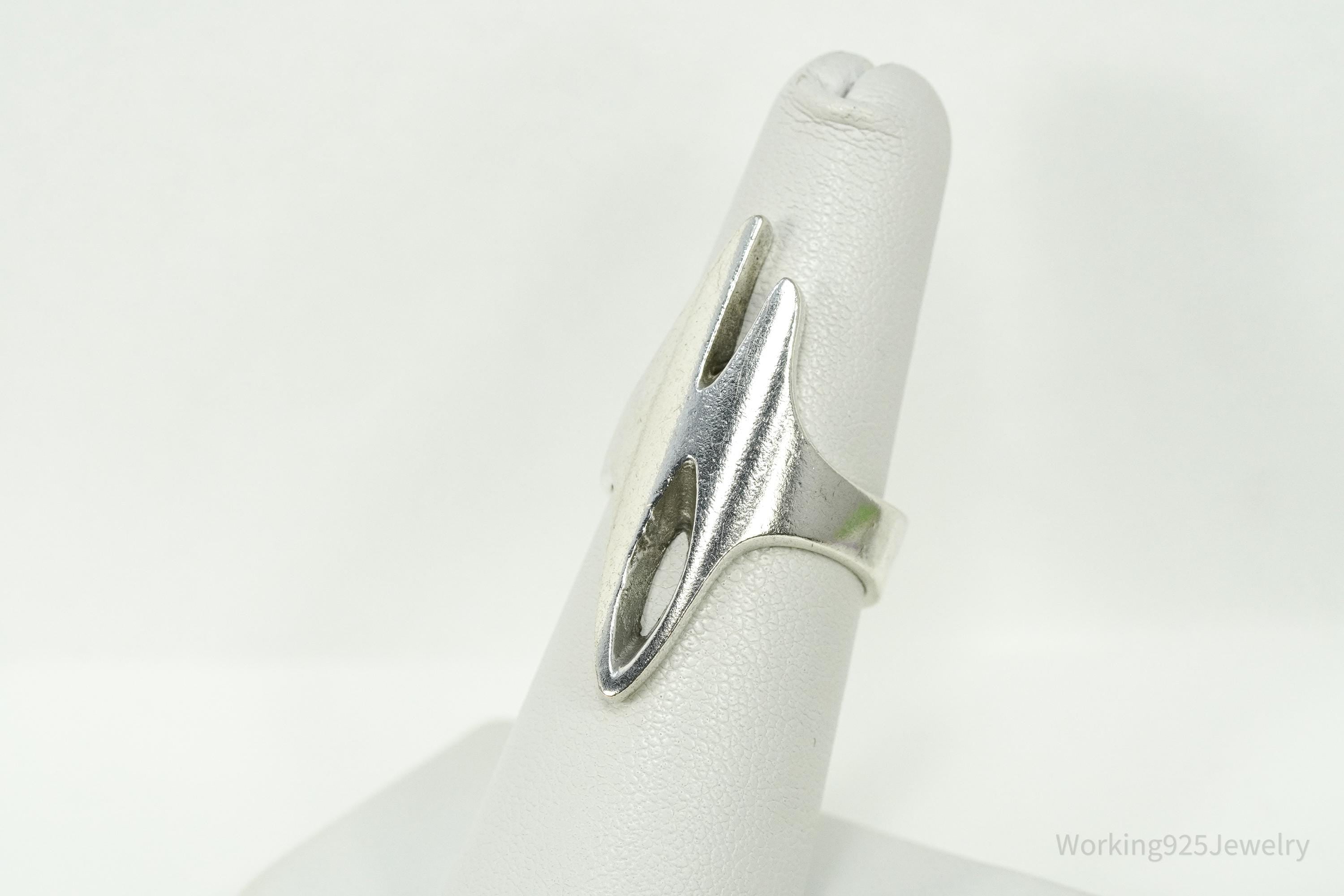 Rare Vintage Danish Modernist Sterling Silver Ring - Size 6.5