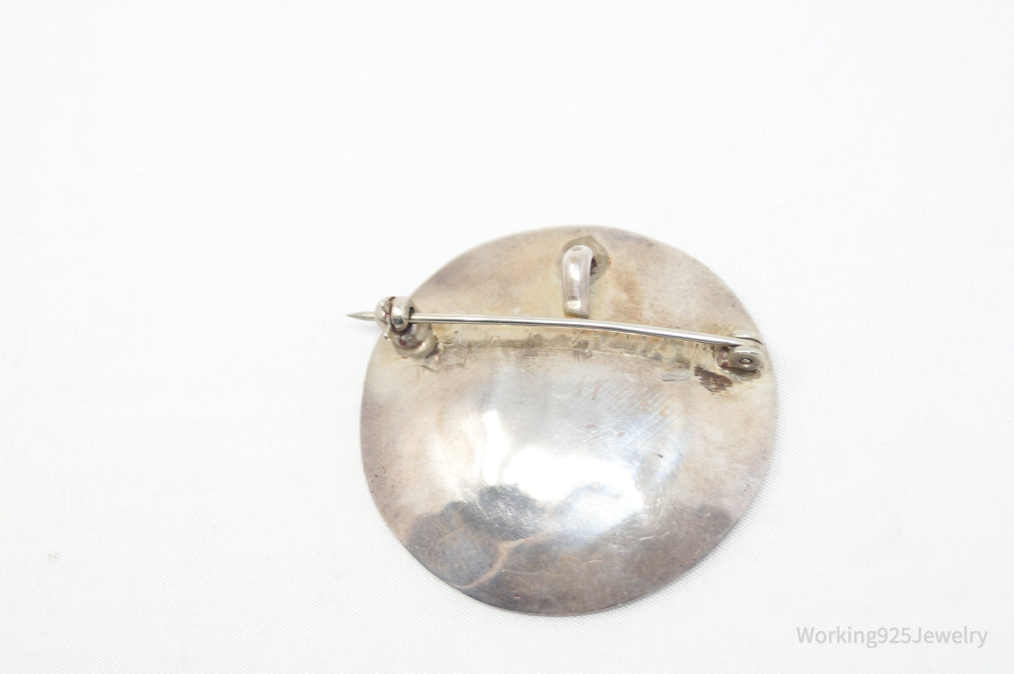 Vintage Native American Azqay Brass Sterling Silver Brooch Pendant