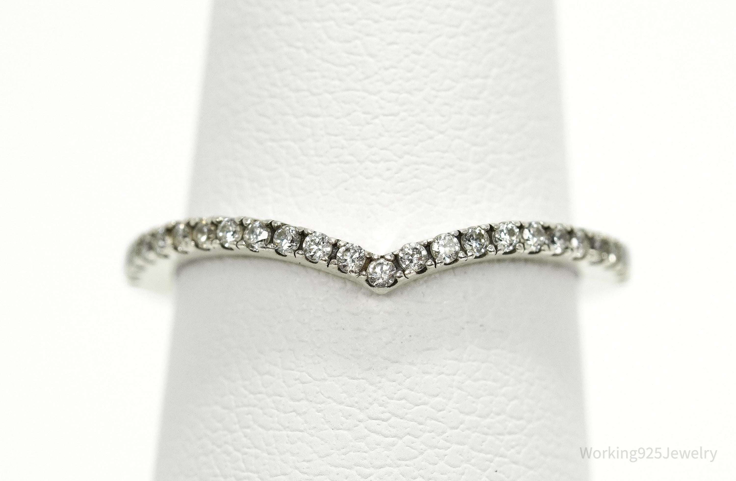 Pandora Cubic Zirconia Sterling Silver Ring - Size 6.25