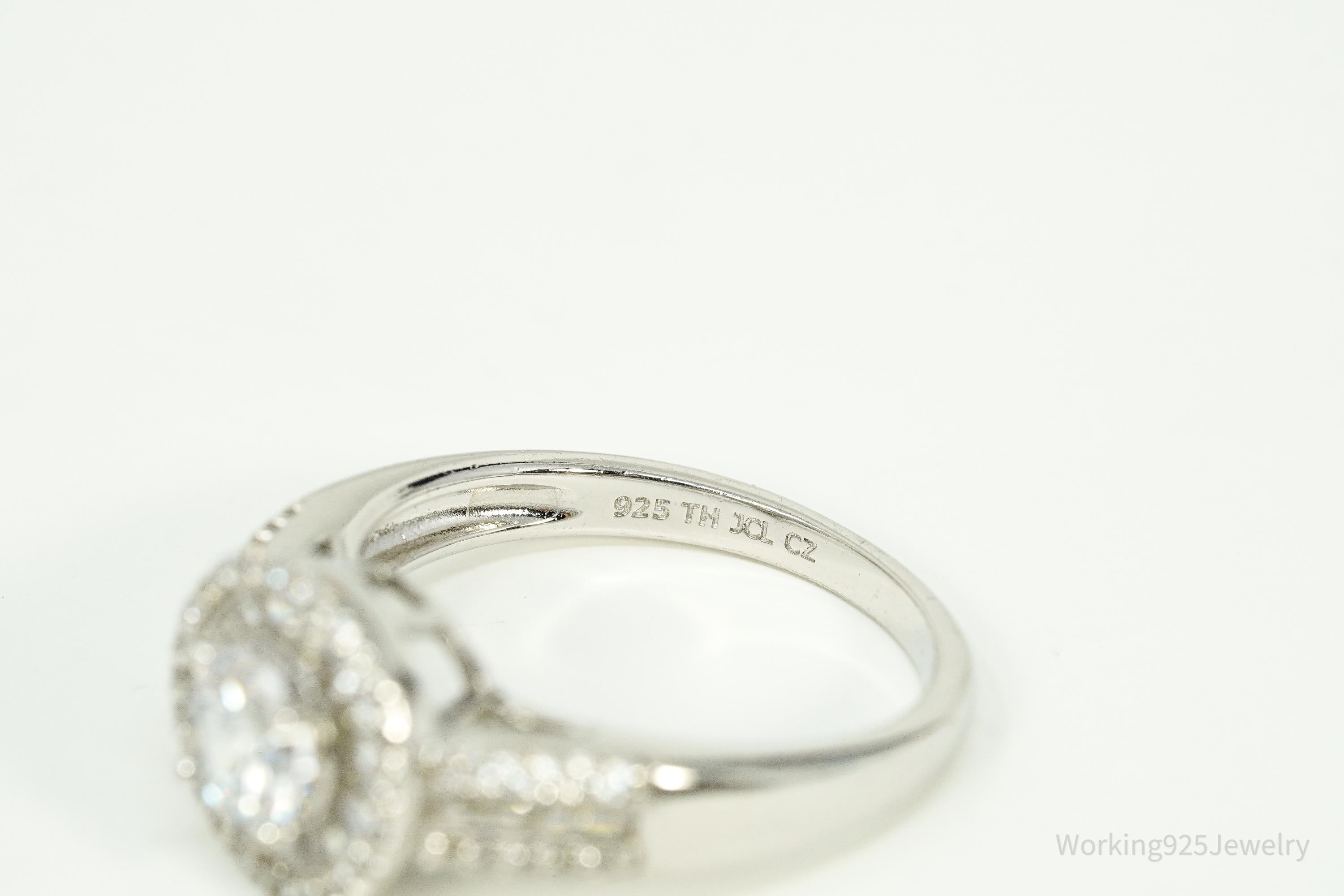 Vintage JCL Cubic Zirconia Sterling Silver Ring Size 8