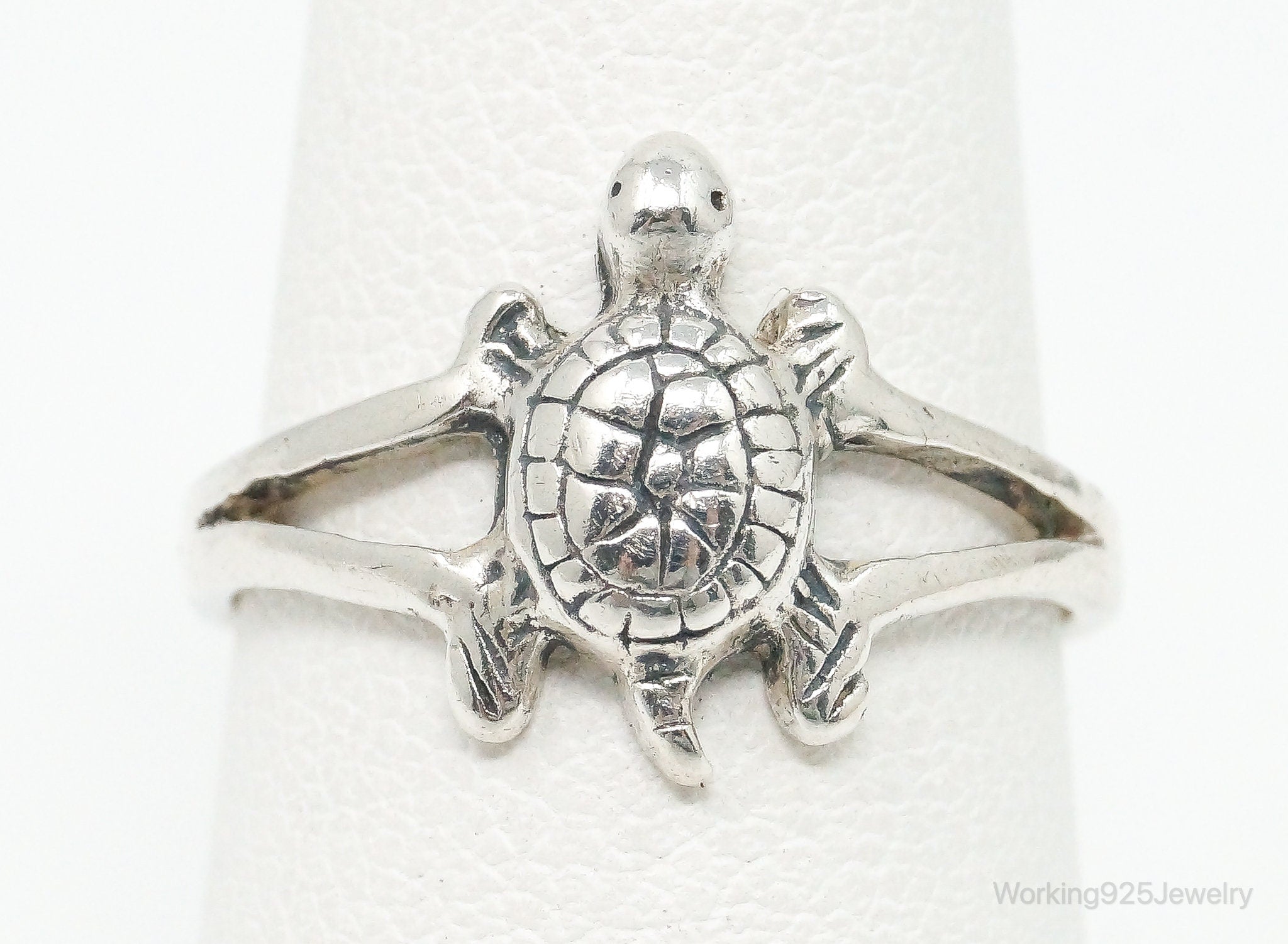 Vintage Sea Turtle Sterling Silver Ring - Size 6.25