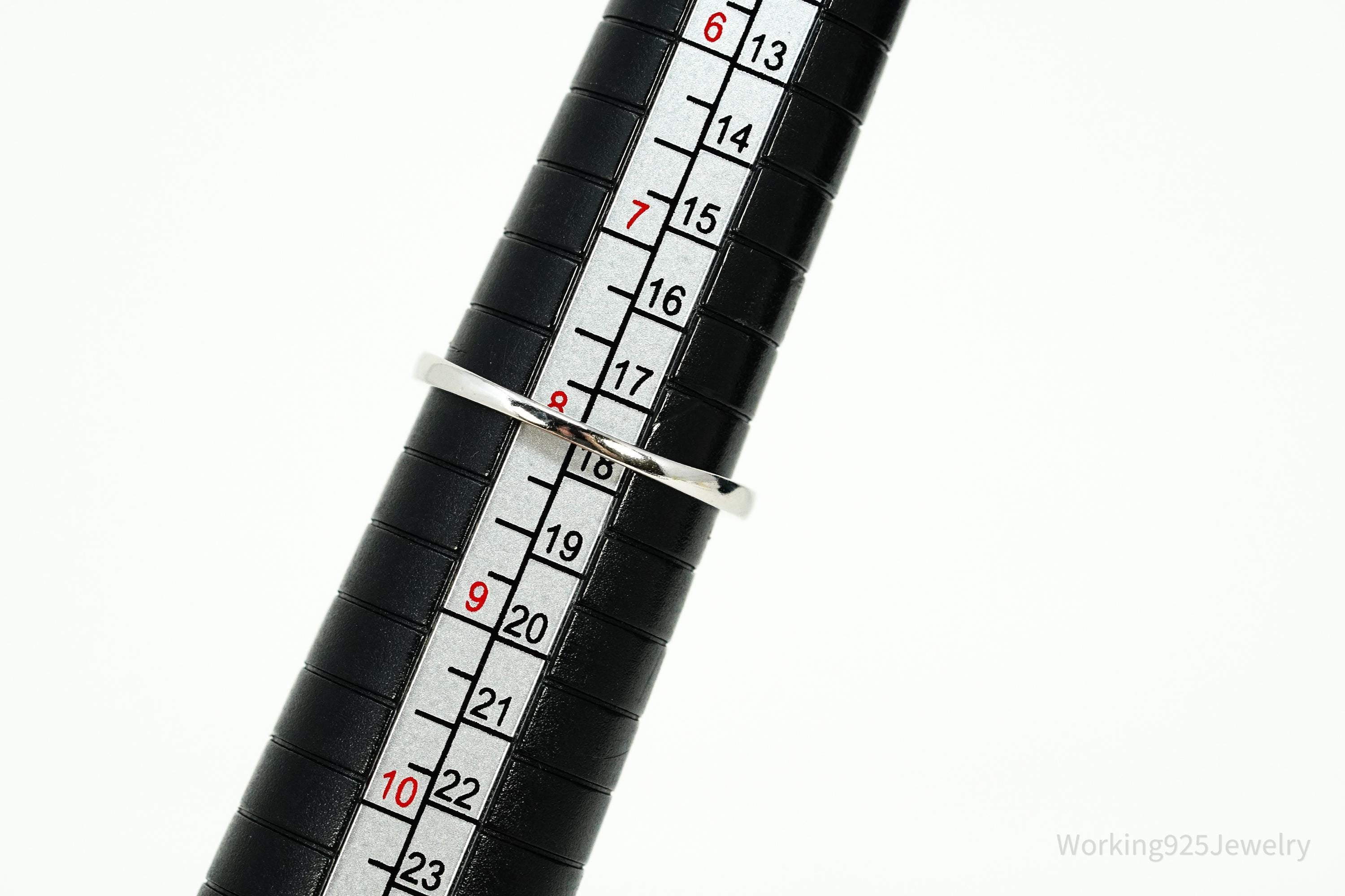 Vintage Cubic Zirconia Heart Sterling Silver Ring - Size 8