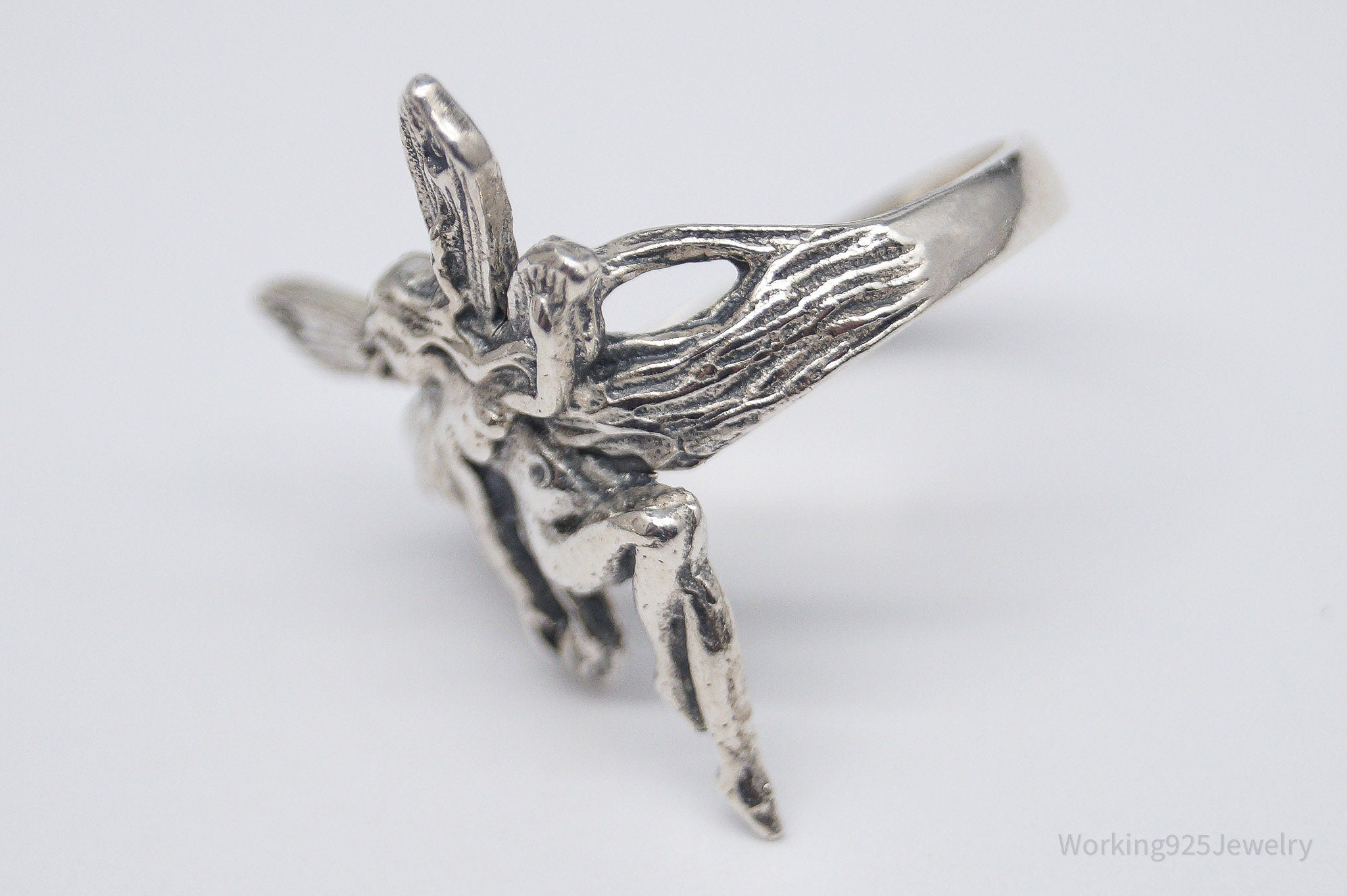 Vintage Fairy Sterling Silver Ring - Size 4.75