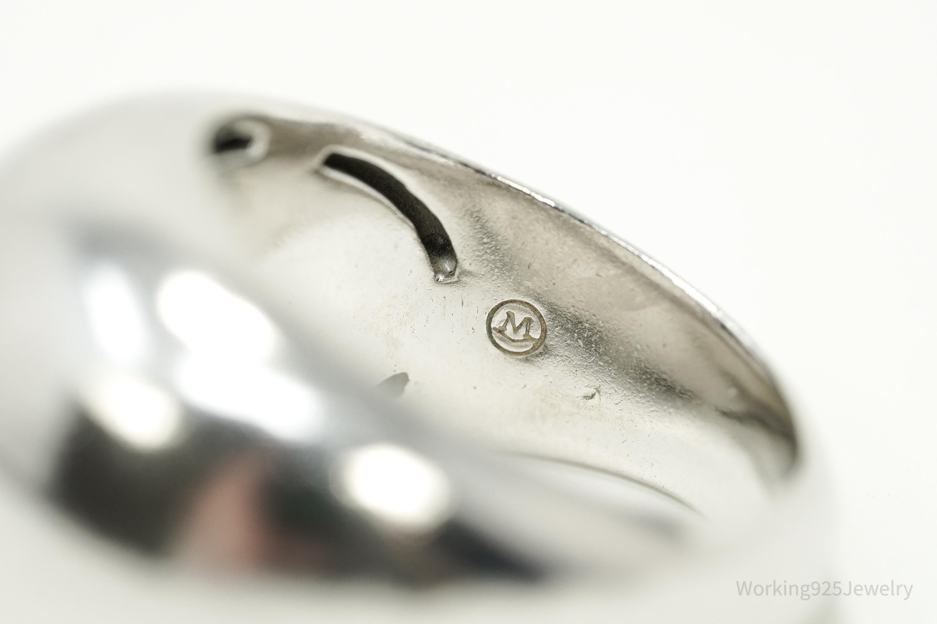 Vintage Designer Puffy Dome Style Sterling Silver Ring - Size 7