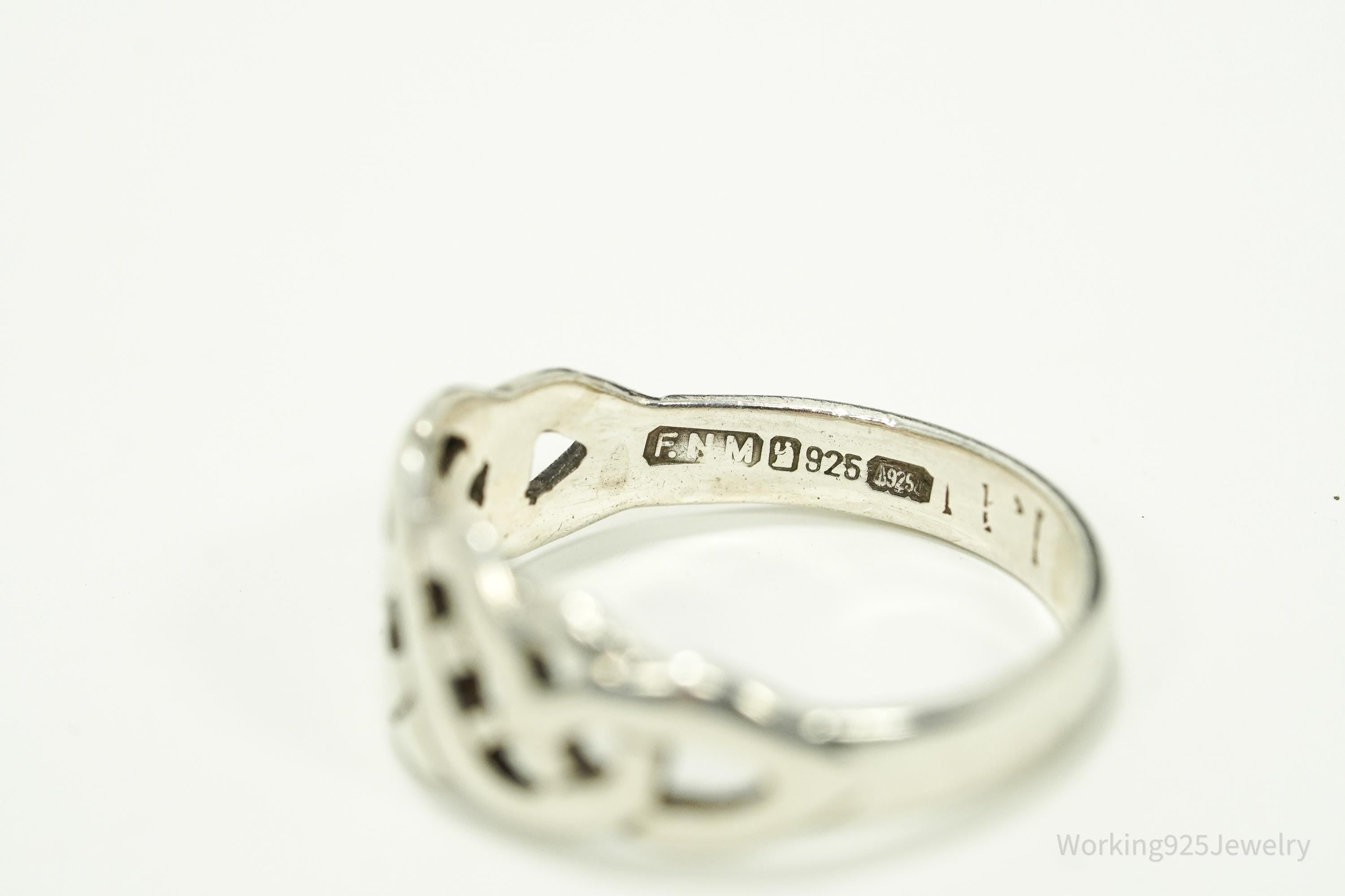 Vintage Irish Celtic Knots Sterling Silver Ring - Size 5.5