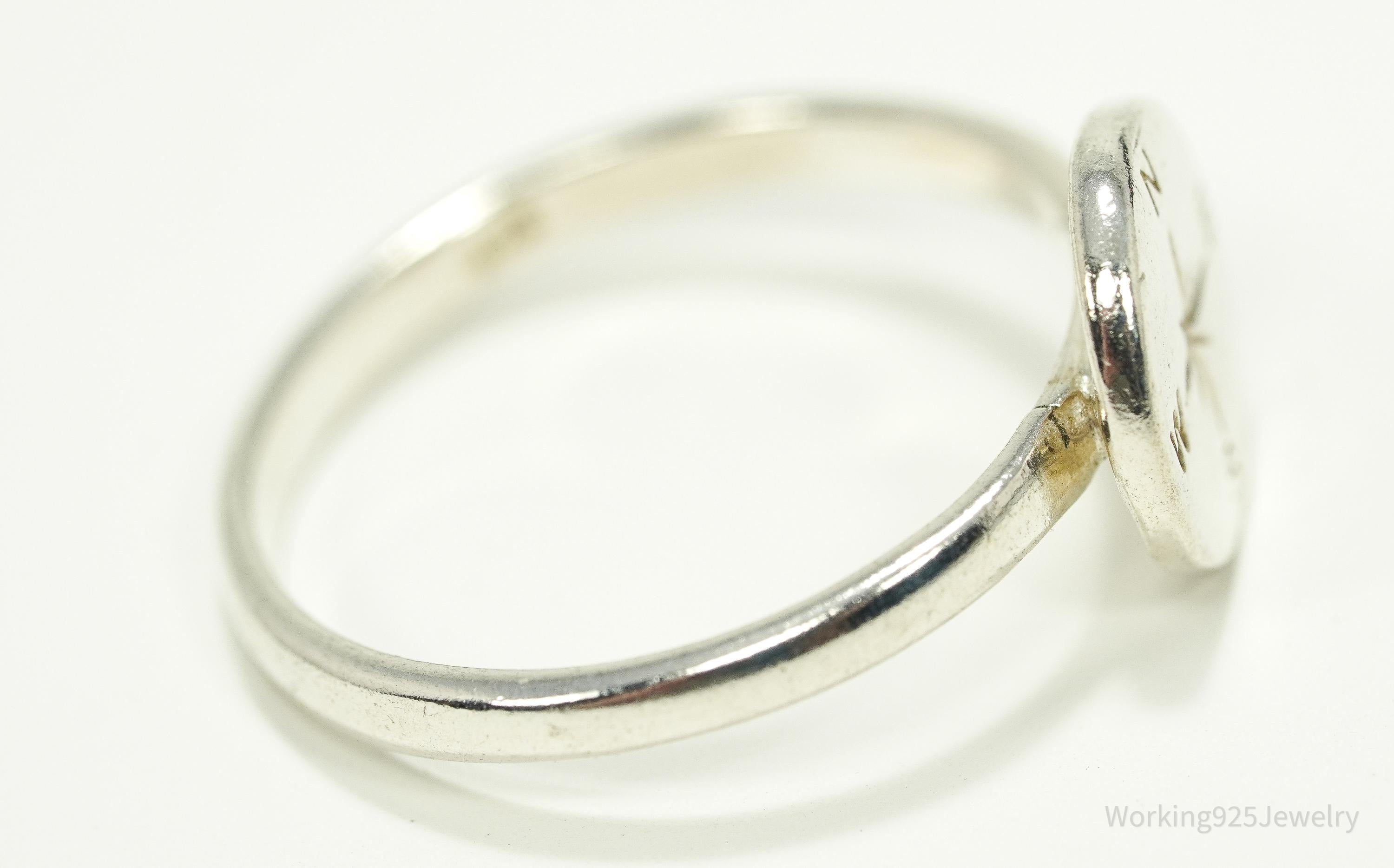 Vintage Compass Sterling Silver Ring - 6
