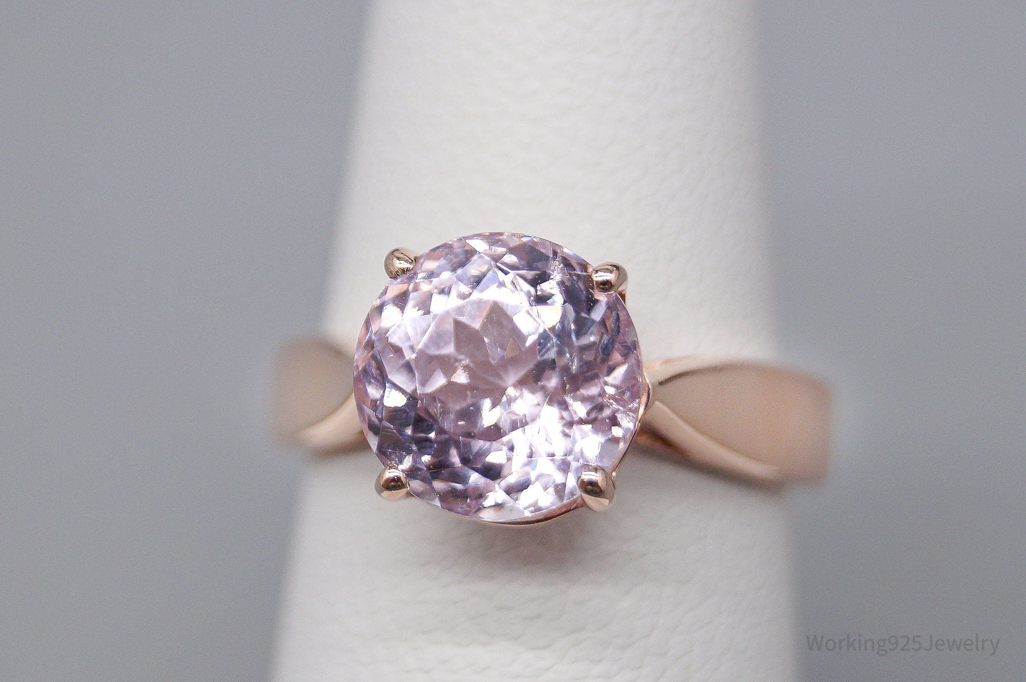 JTV BBJ Pink Kunzite 18K Rose Gold Over Sterling Silver Ring - Size 5