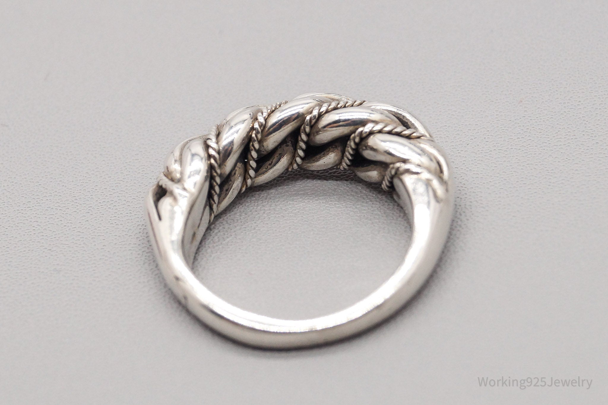 Antique Cable Twist 835 Silver Ring - Size 4.75