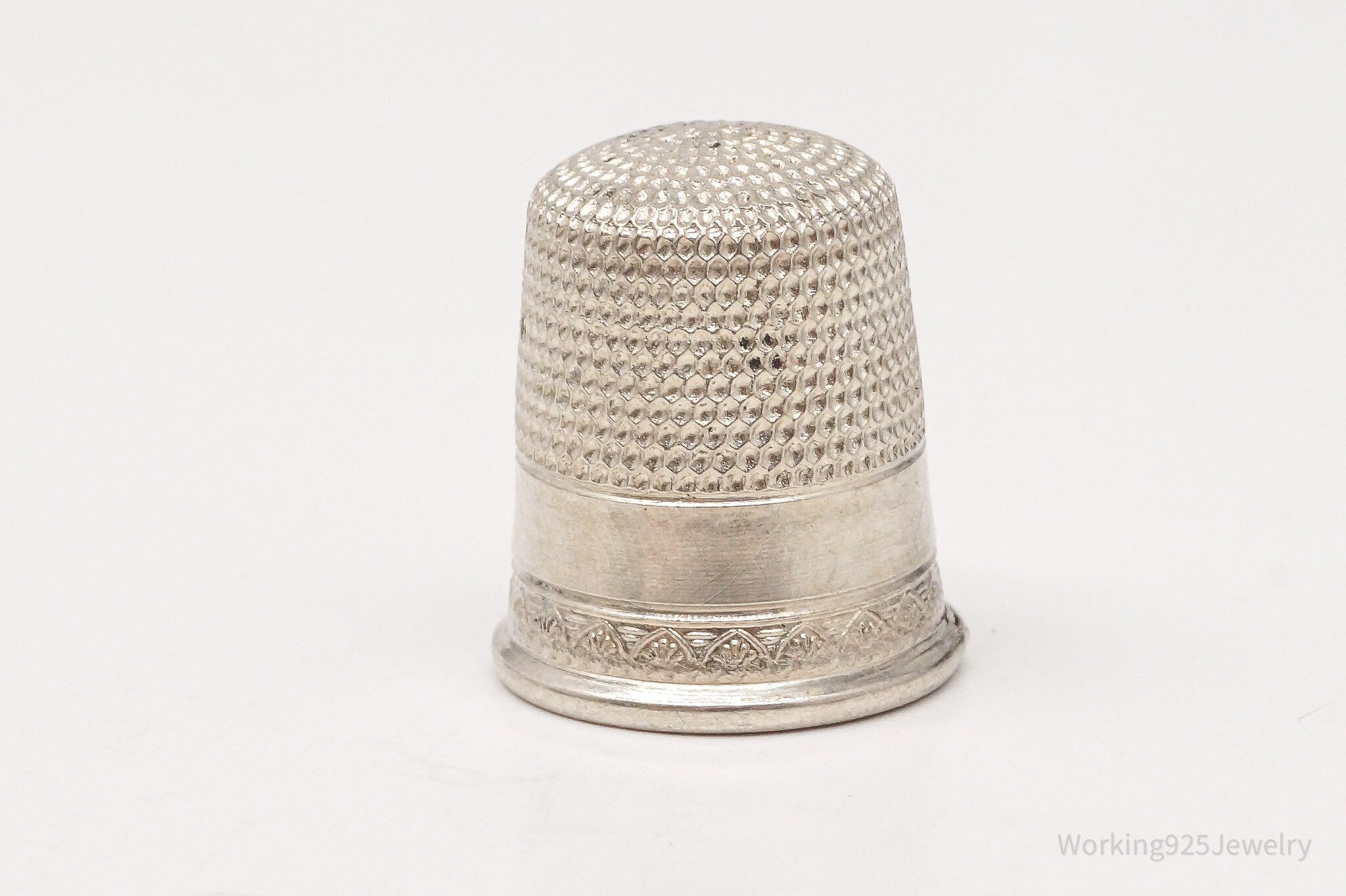 Antique Simons Bros & Co Sterling Silver Thimble Size 9