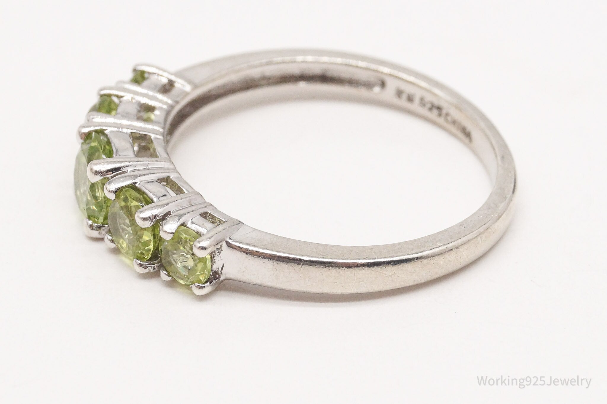 Vintage Peridot Sterling Silver Ring - Size 10