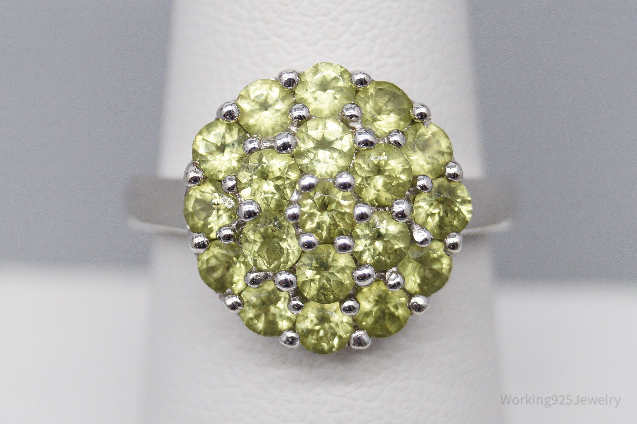 JTV HT Green Peridot Sterling Silver Ring - Size 8