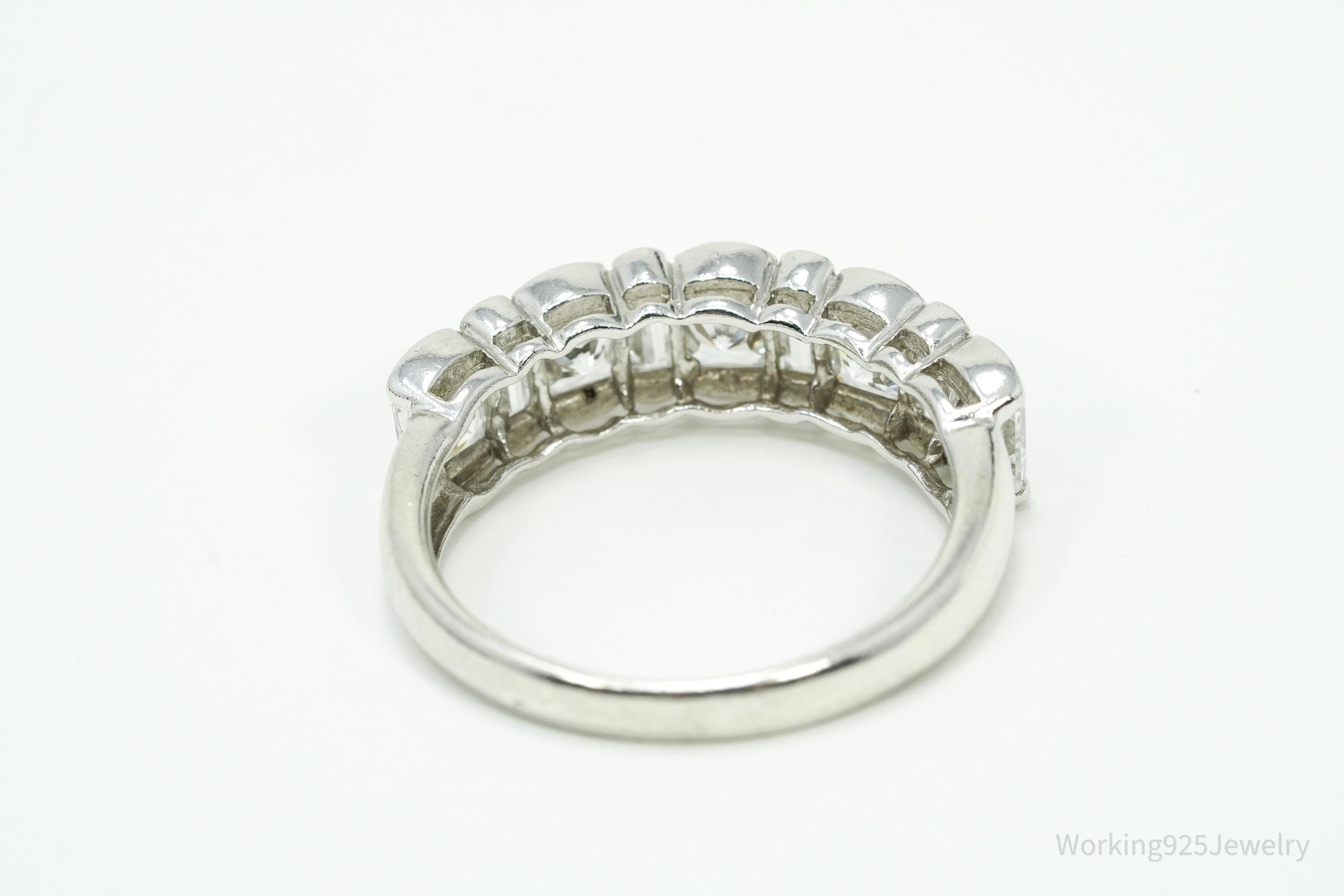 Vintage MEDA Cubic Zirconia Sterling Silver Ring - Size 8.75